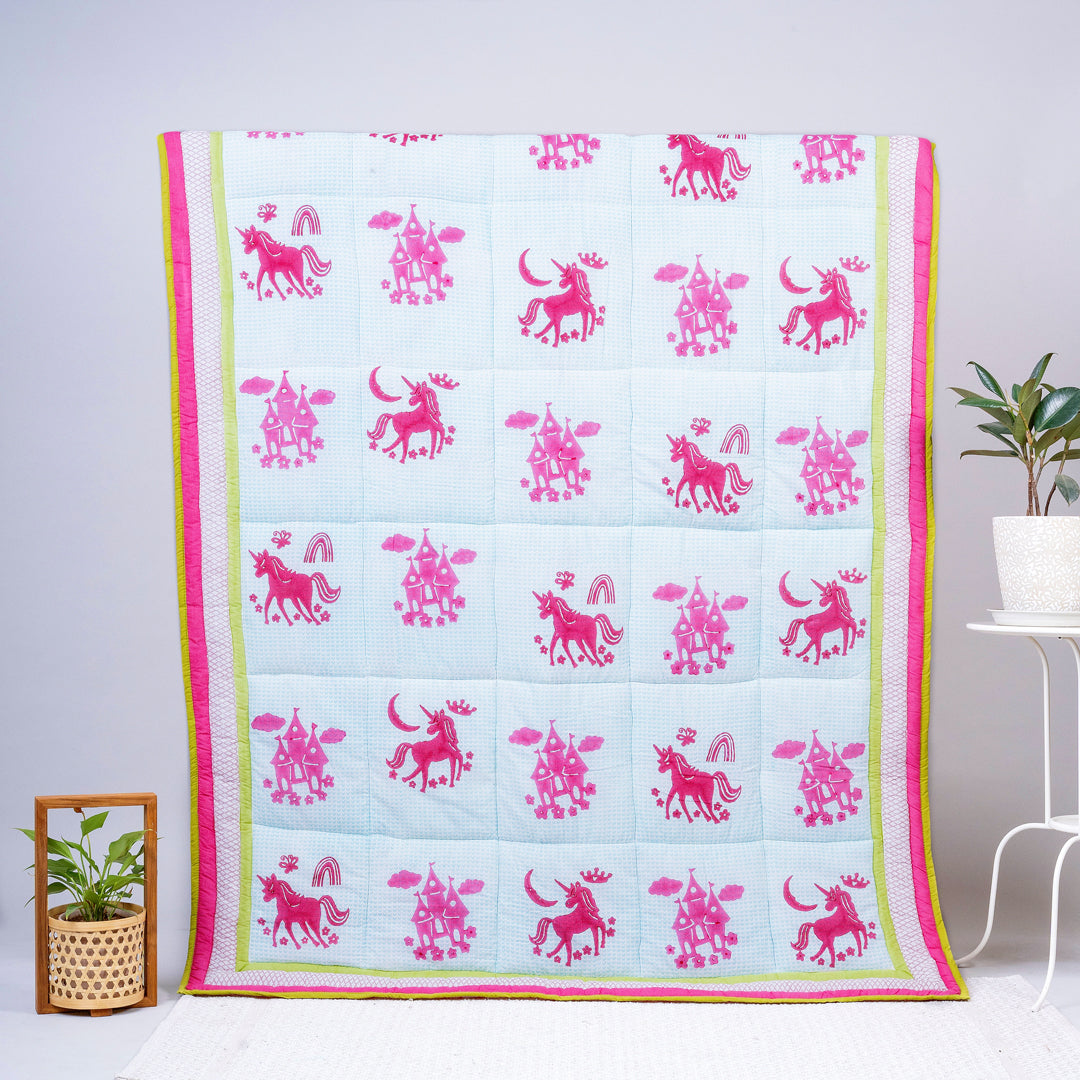Gudgoodie Cotton Muslin Baby Quilt - Magical Unicorns