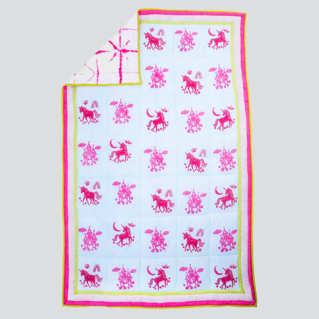 Gudgoodie Cotton Muslin Baby Quilt - Magical Unicorns