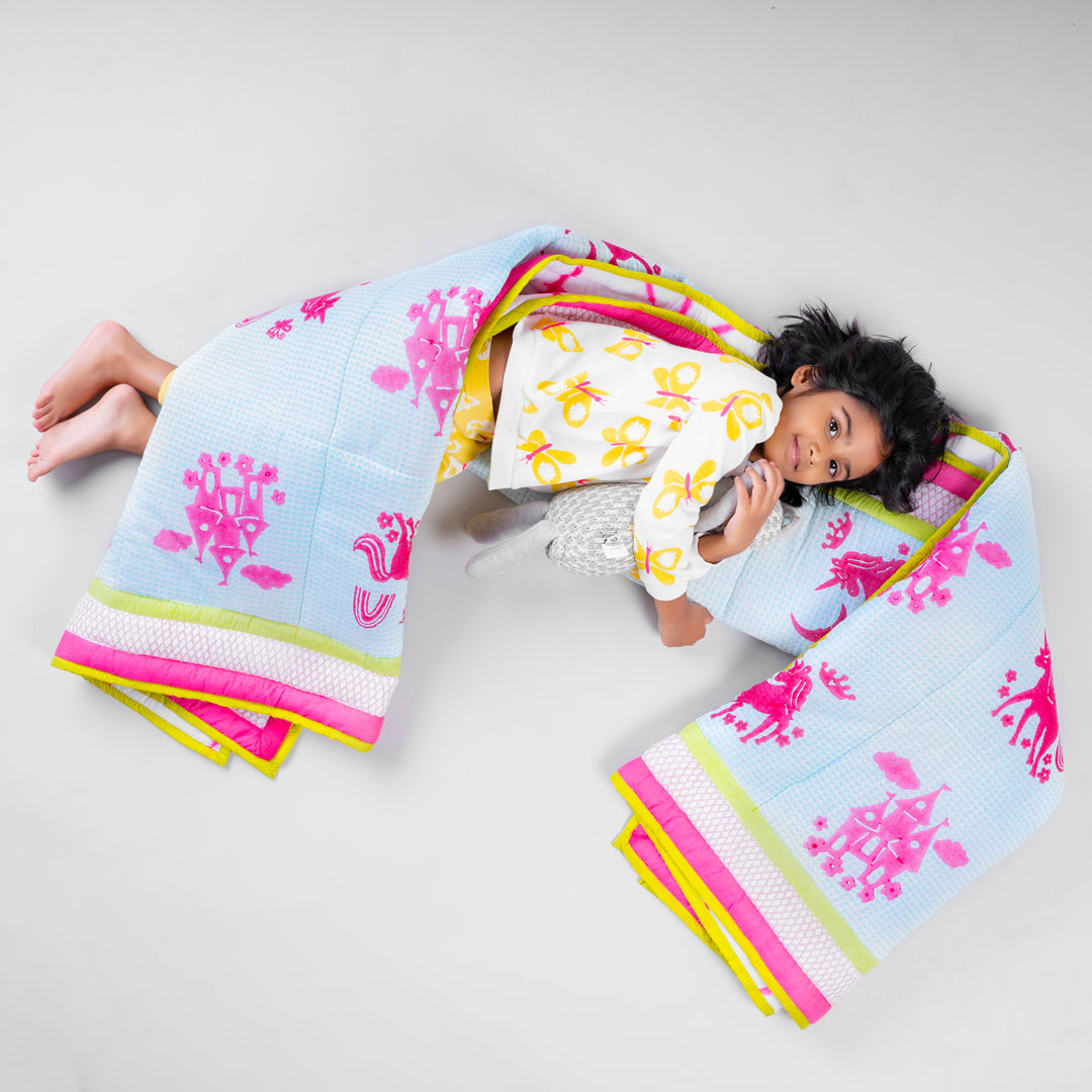 Gudgoodie Cotton Muslin Baby Quilt - Magical Unicorns