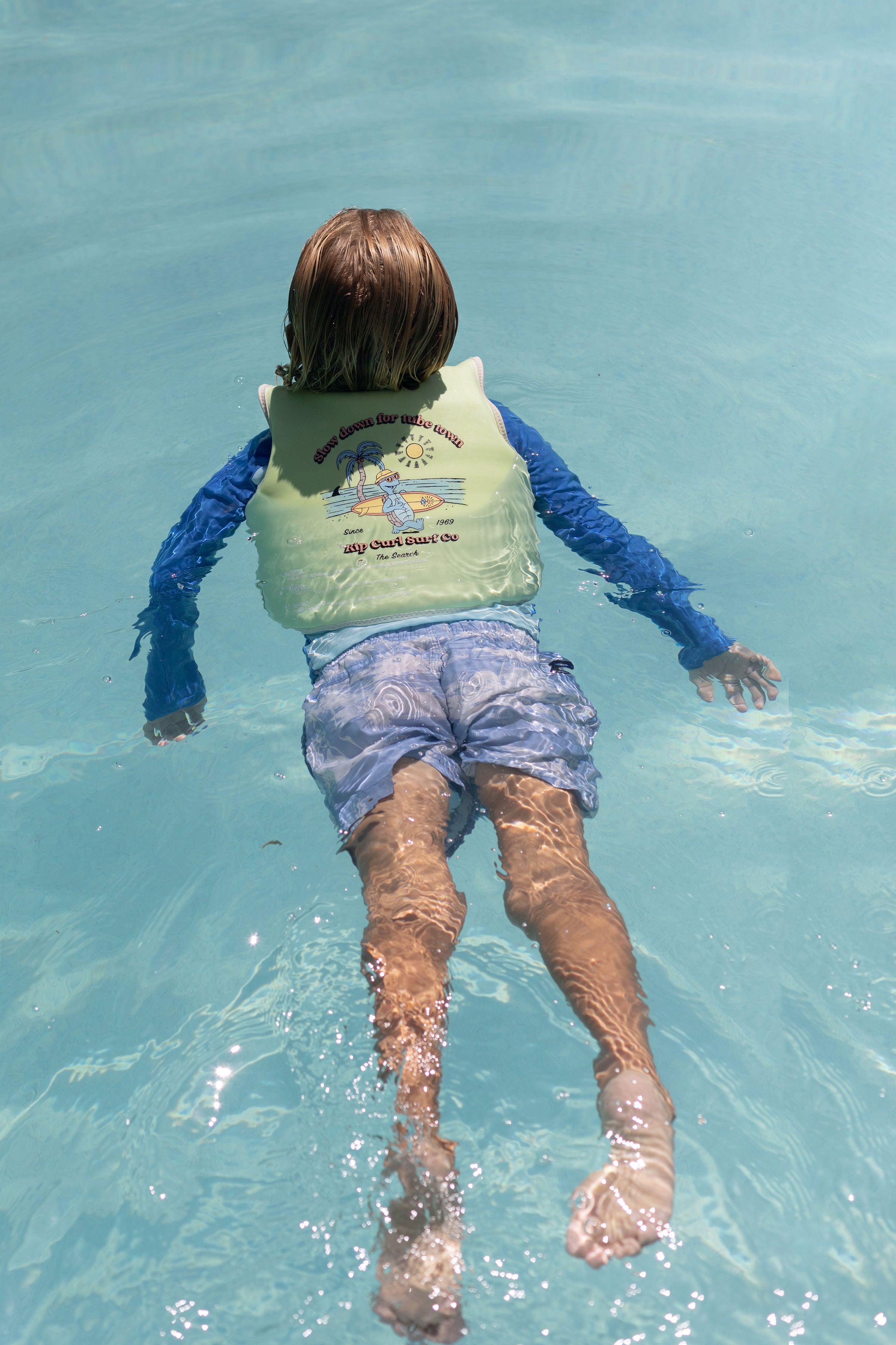 SUNNYLiFE Kids Swim Vest Shred Turtle Aqua