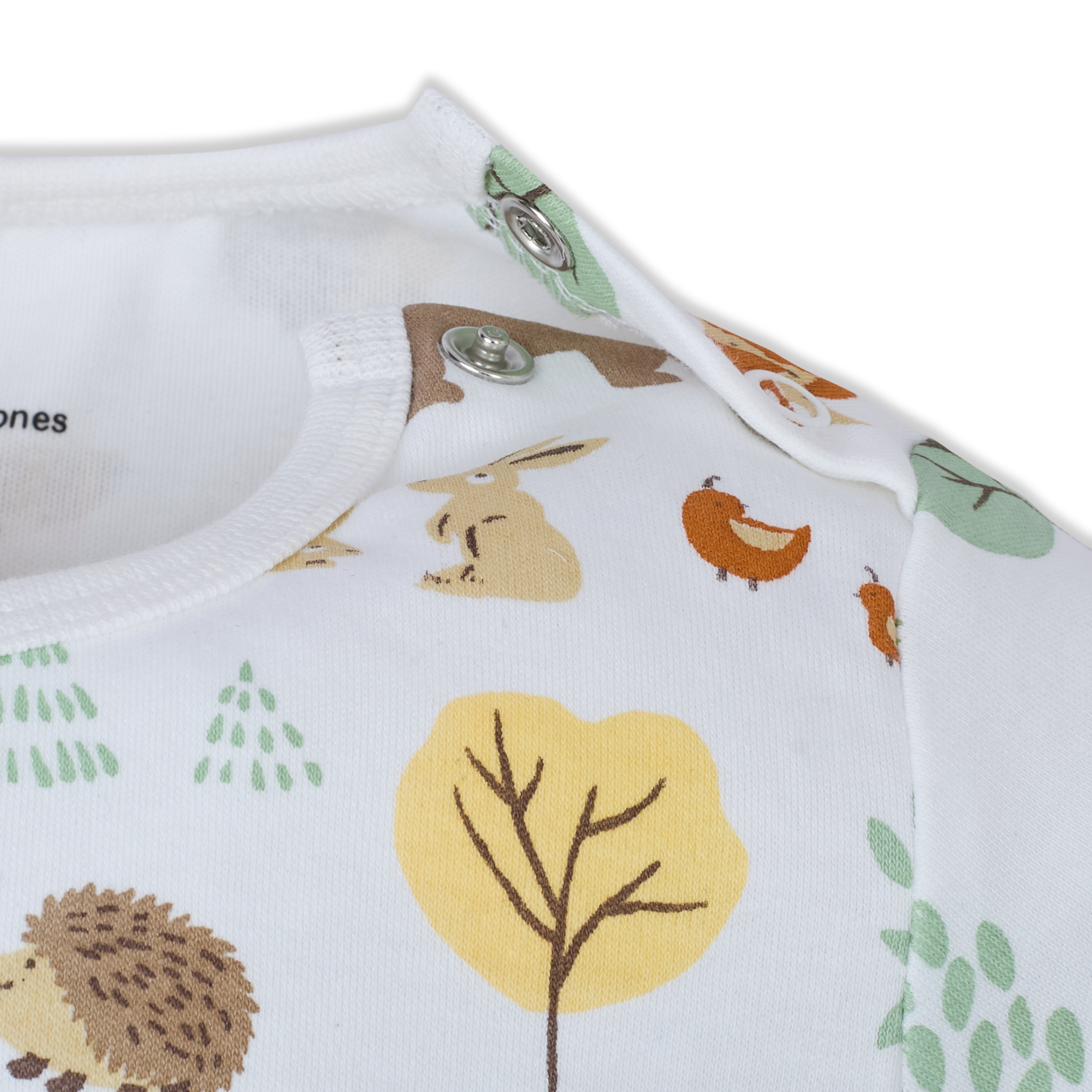 My Milestones Bio-Wash 100% Cotton Baby Boy Woodland Wonder Print Bodysuit - White