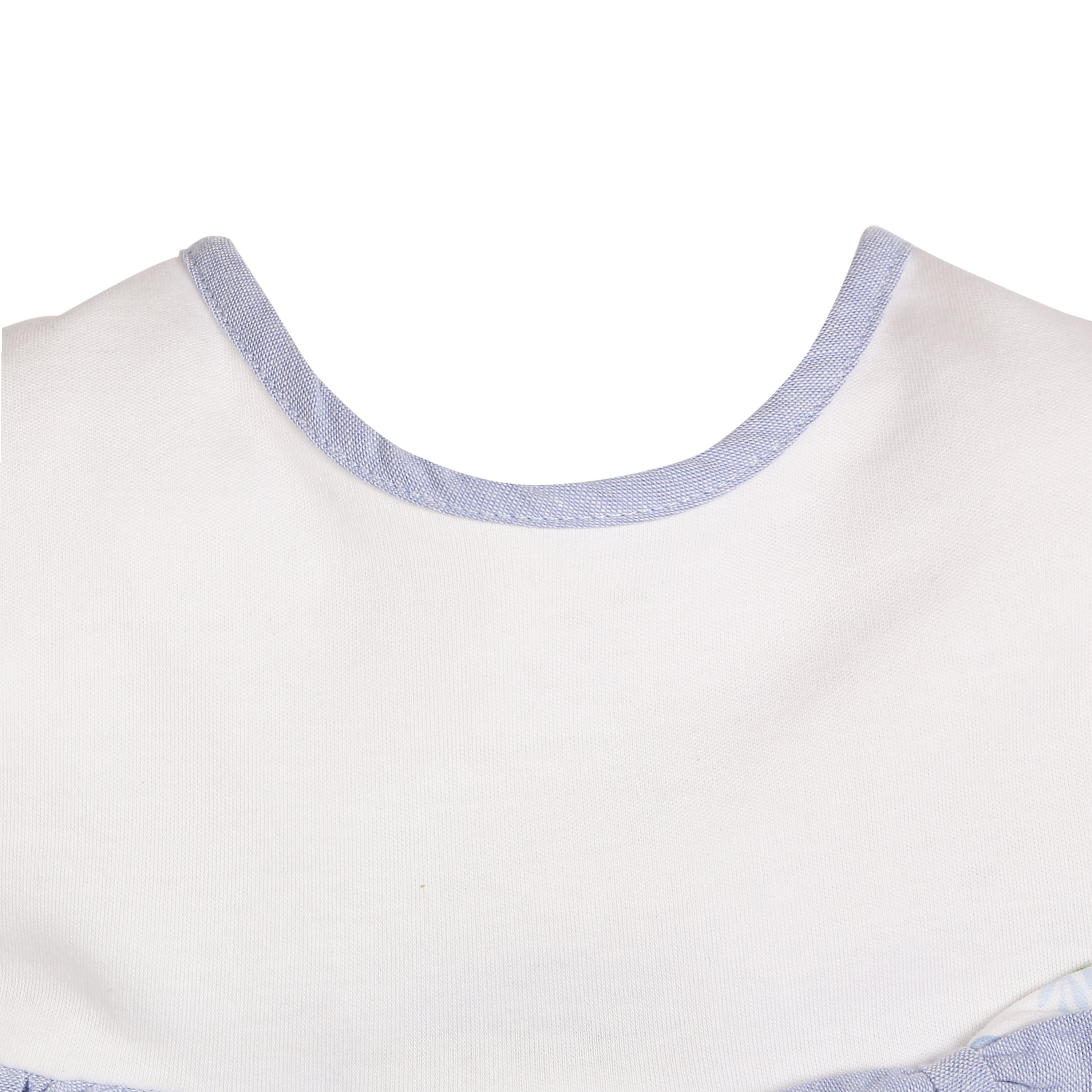 Milena Short-Sleeves Tiered Dress With A Mix Of Chambray & Enchanted Flora Print - Multi