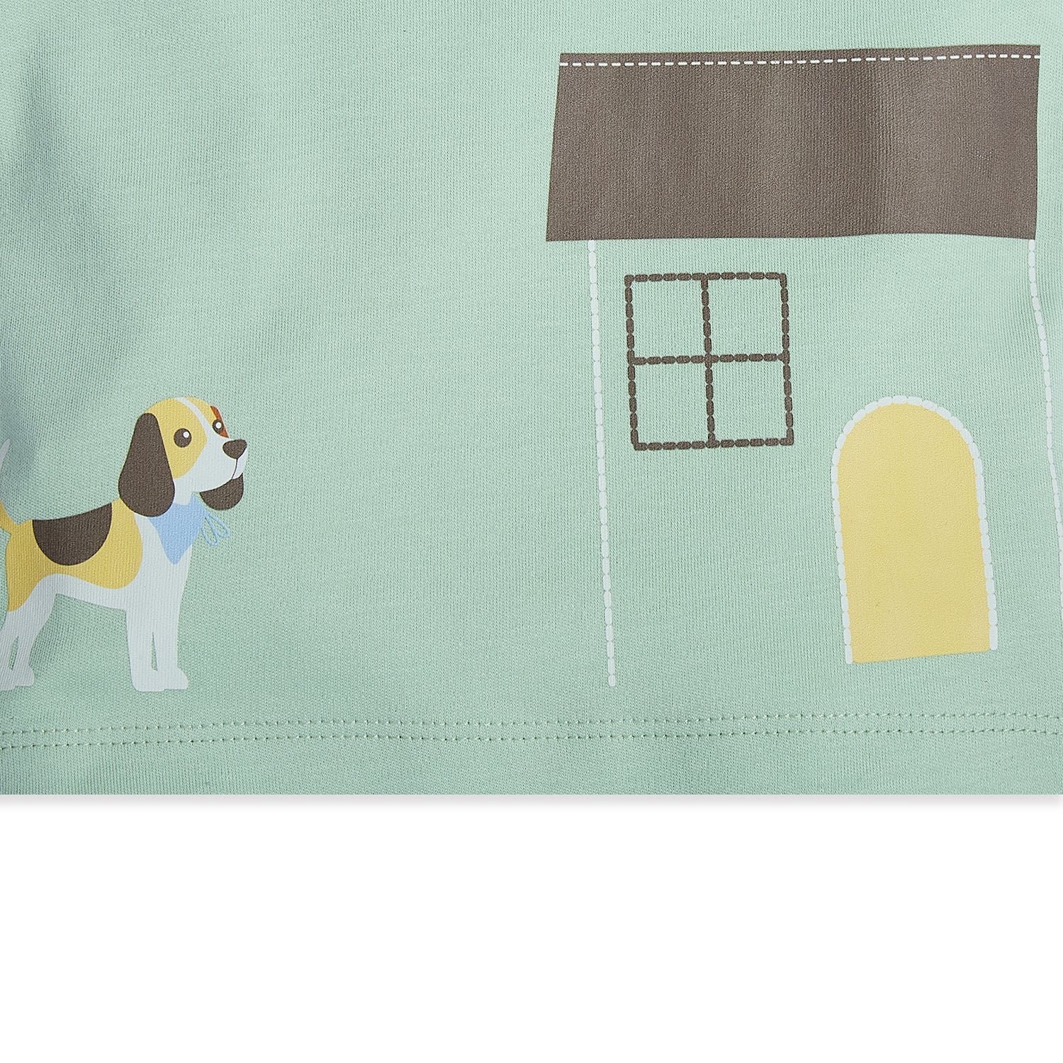 My Milestones Bio-Wash 100% Cotton Short Sleeves Tee with Barnyard Placement Print - Sage Green
