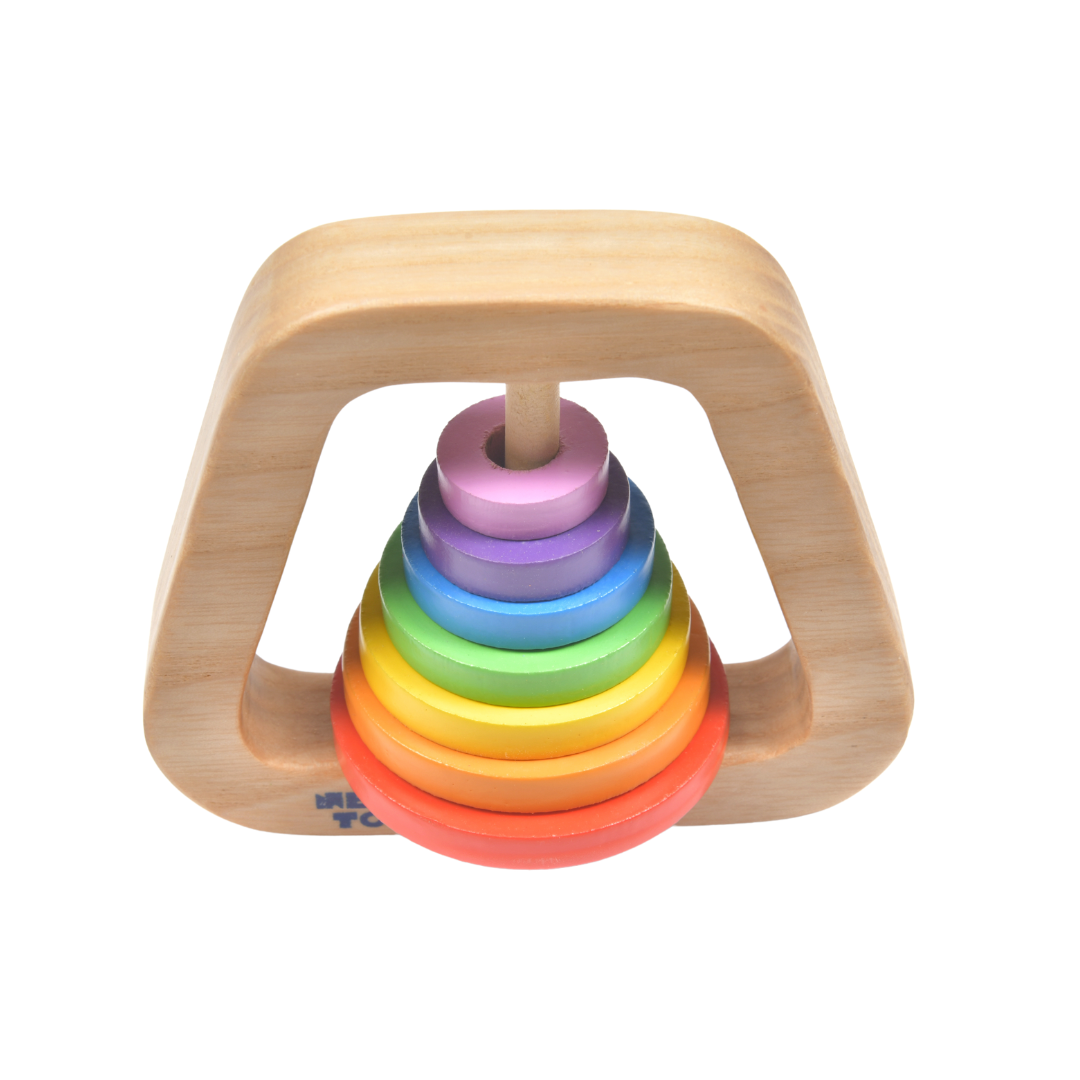Wooden Rainbow Rattle For Babies