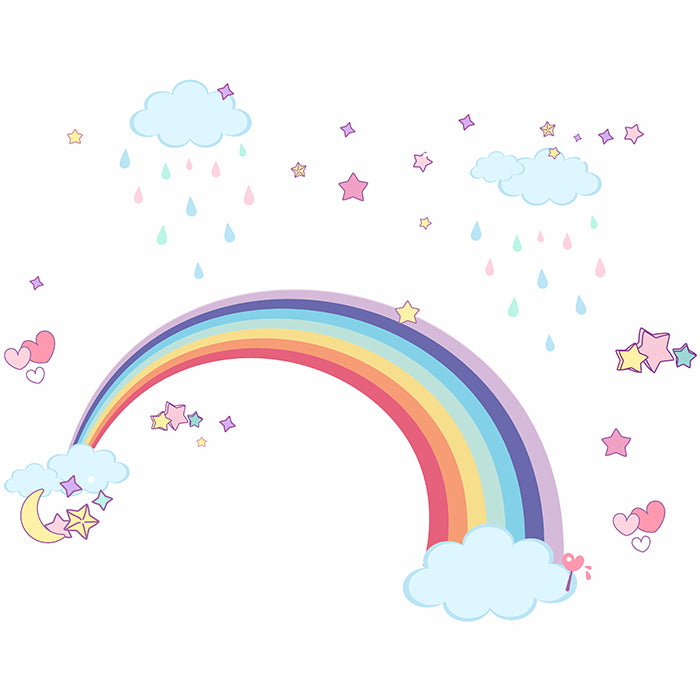 Rainbow And Clouds Wall Sticker