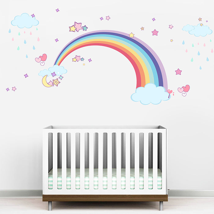 Rainbow & Clouds Wall Stickers For Kids