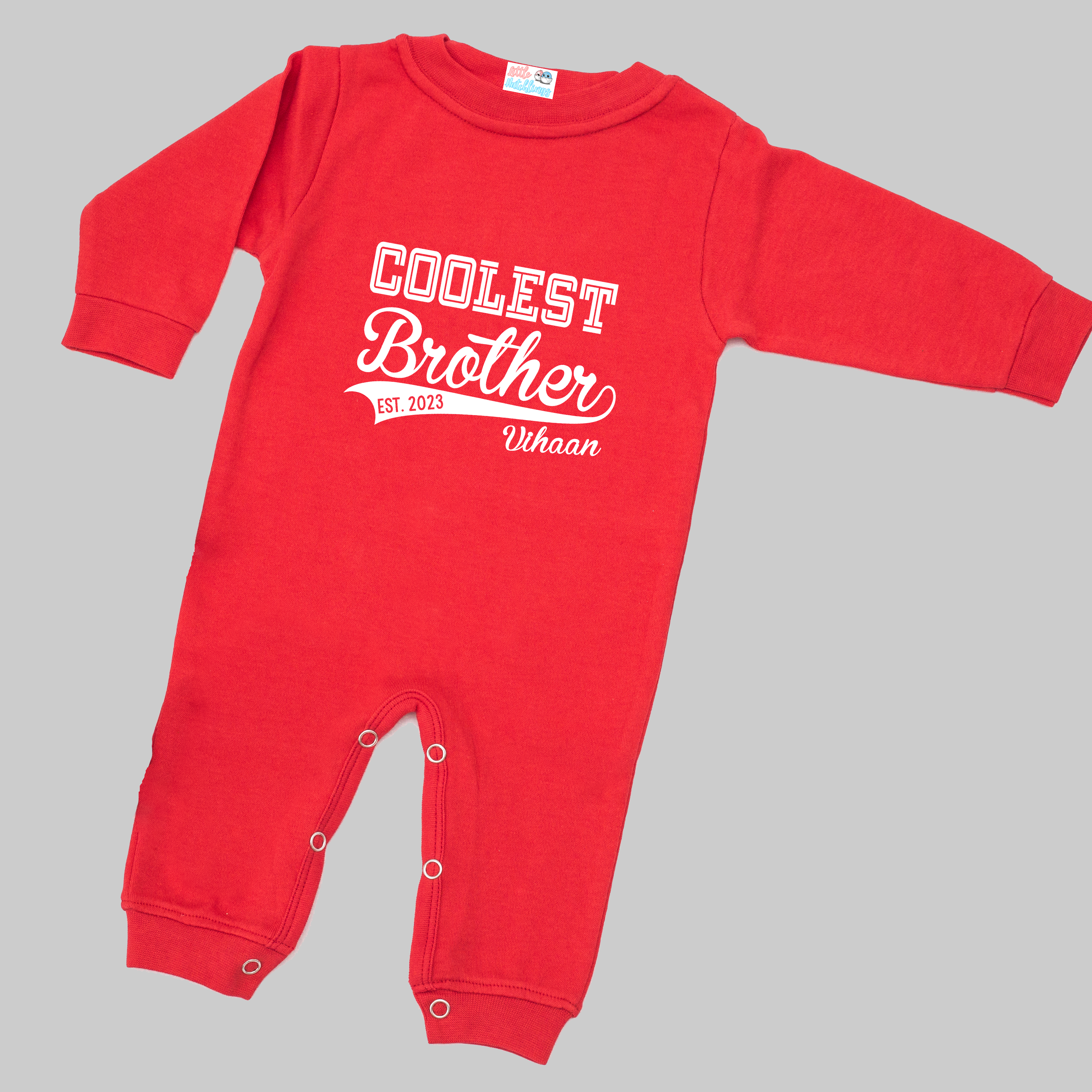 Coolest Brother Red Onesie / Romper / Tshirt - Birth Year & Name