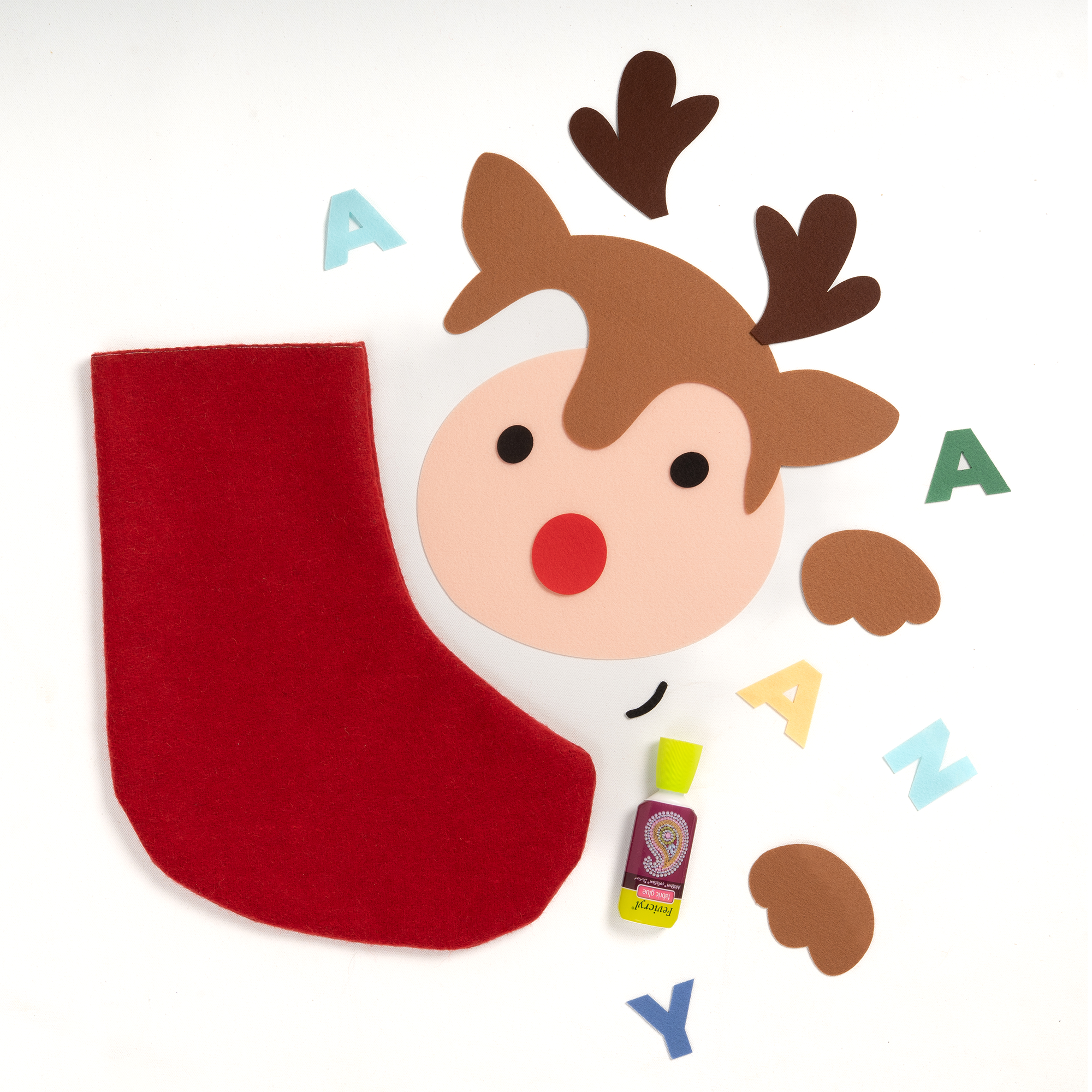 DIY Personalised Reindeer Stocking Craft Kit for Kids