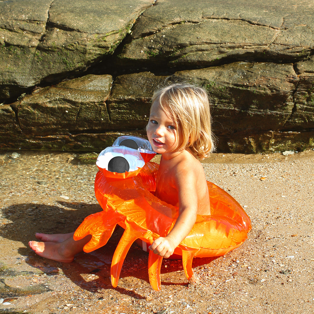 Kiddy Pool Ring Sonny The Sea Creature Neon Orange