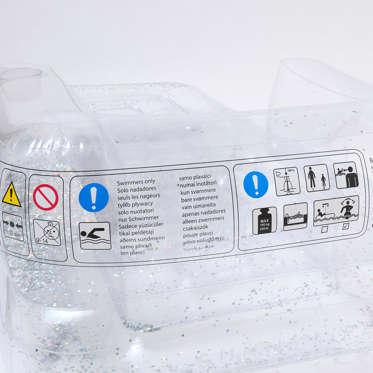 SUNNYLiFE Transparent Inflatable Lilo Chair - Glitter