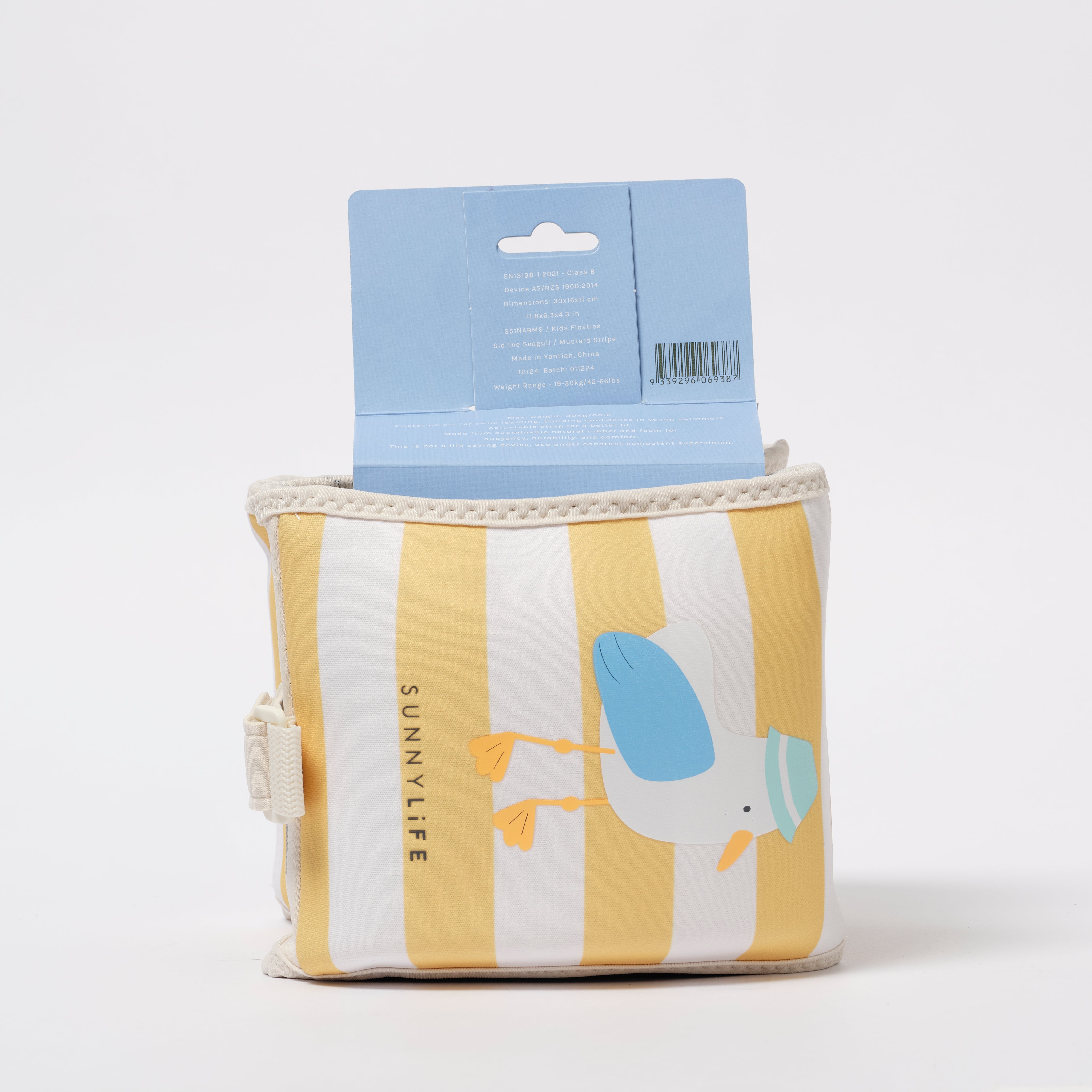 SUNNYLiFE Kids Inflatable Arm Bands Sid the Seagull Mustard Stripe