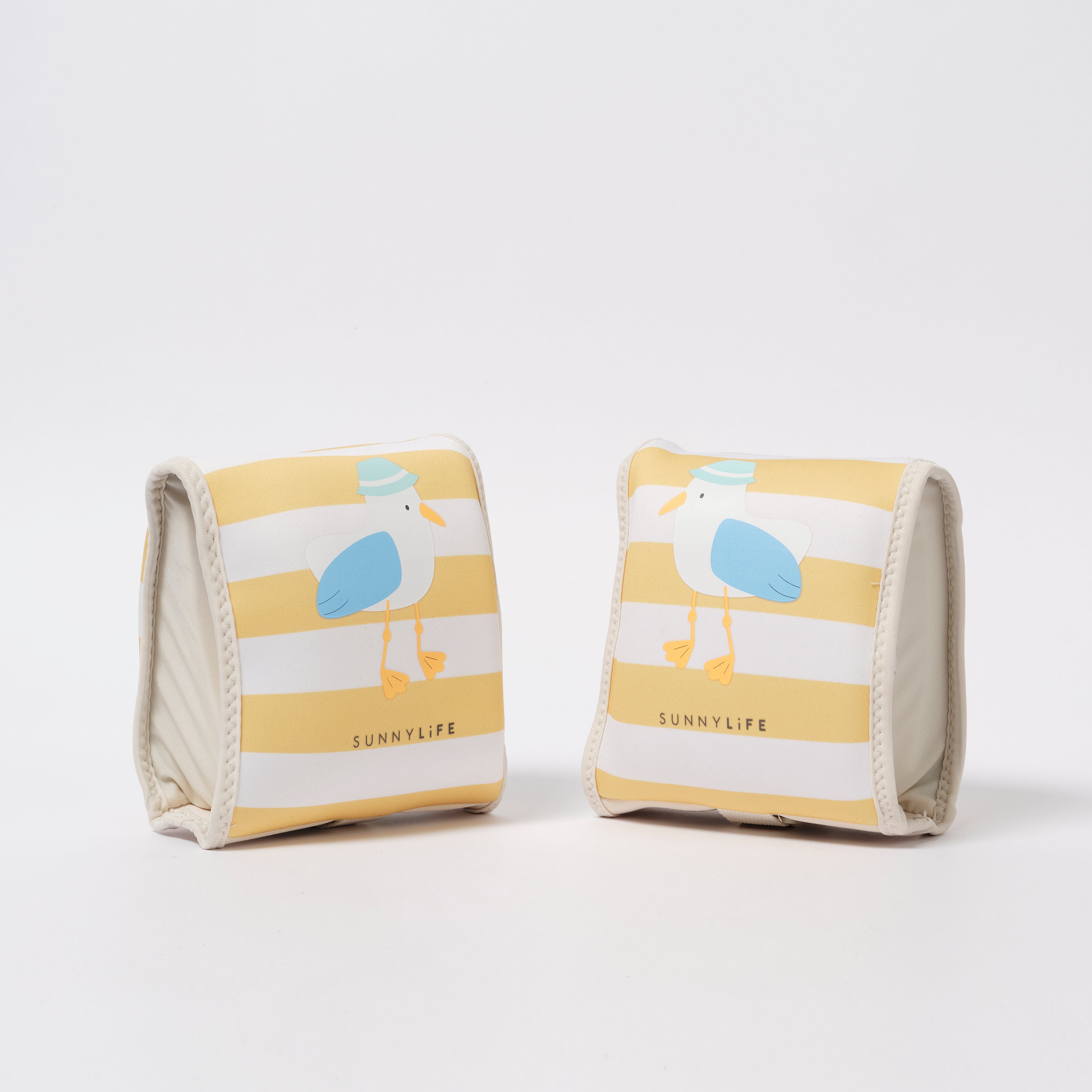 SUNNYLiFE Kids Inflatable Arm Bands Sid the Seagull Mustard Stripe