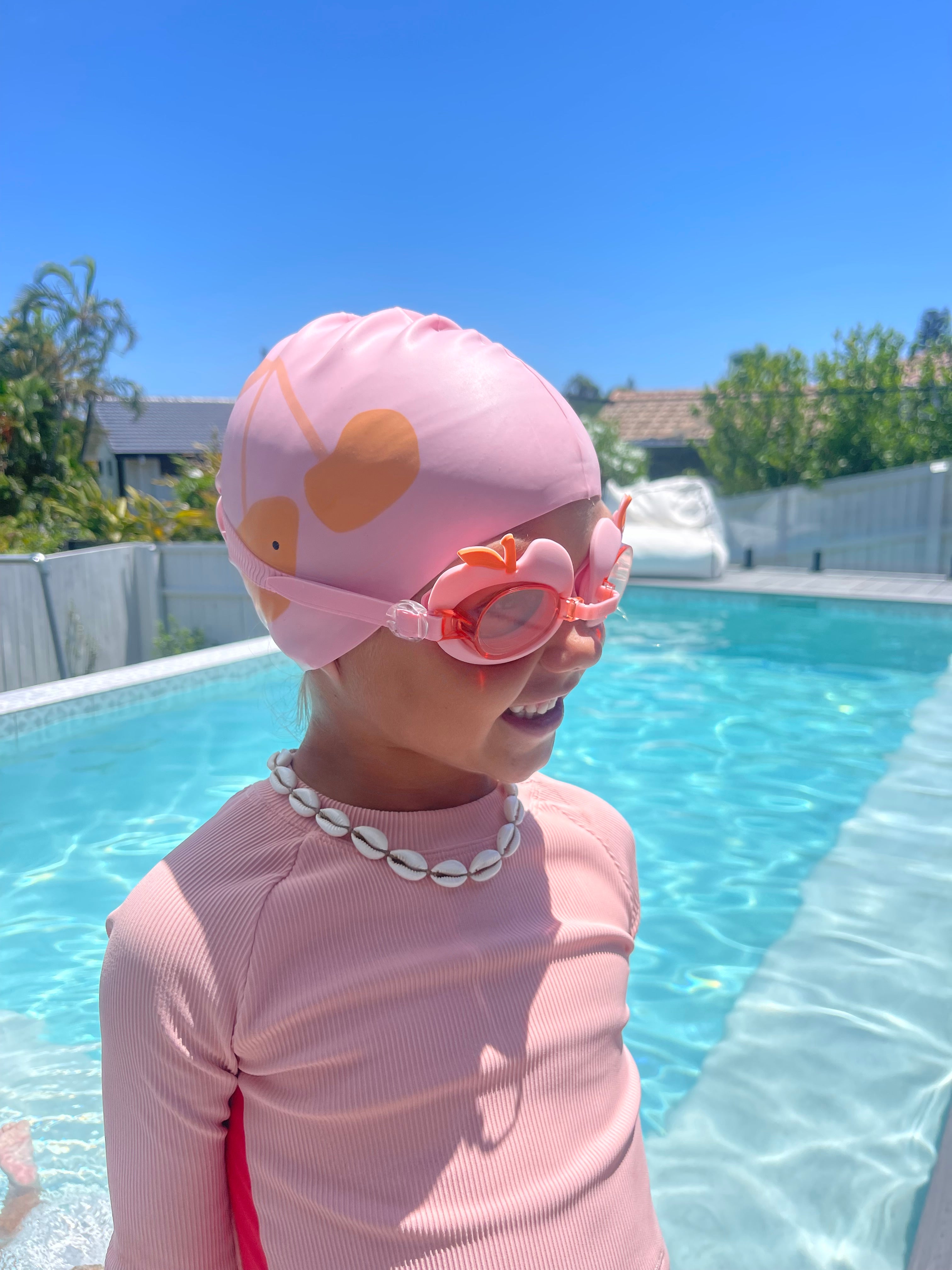 SUNNYLiFE Kids Swimming Cap Cotton Candy Cherry