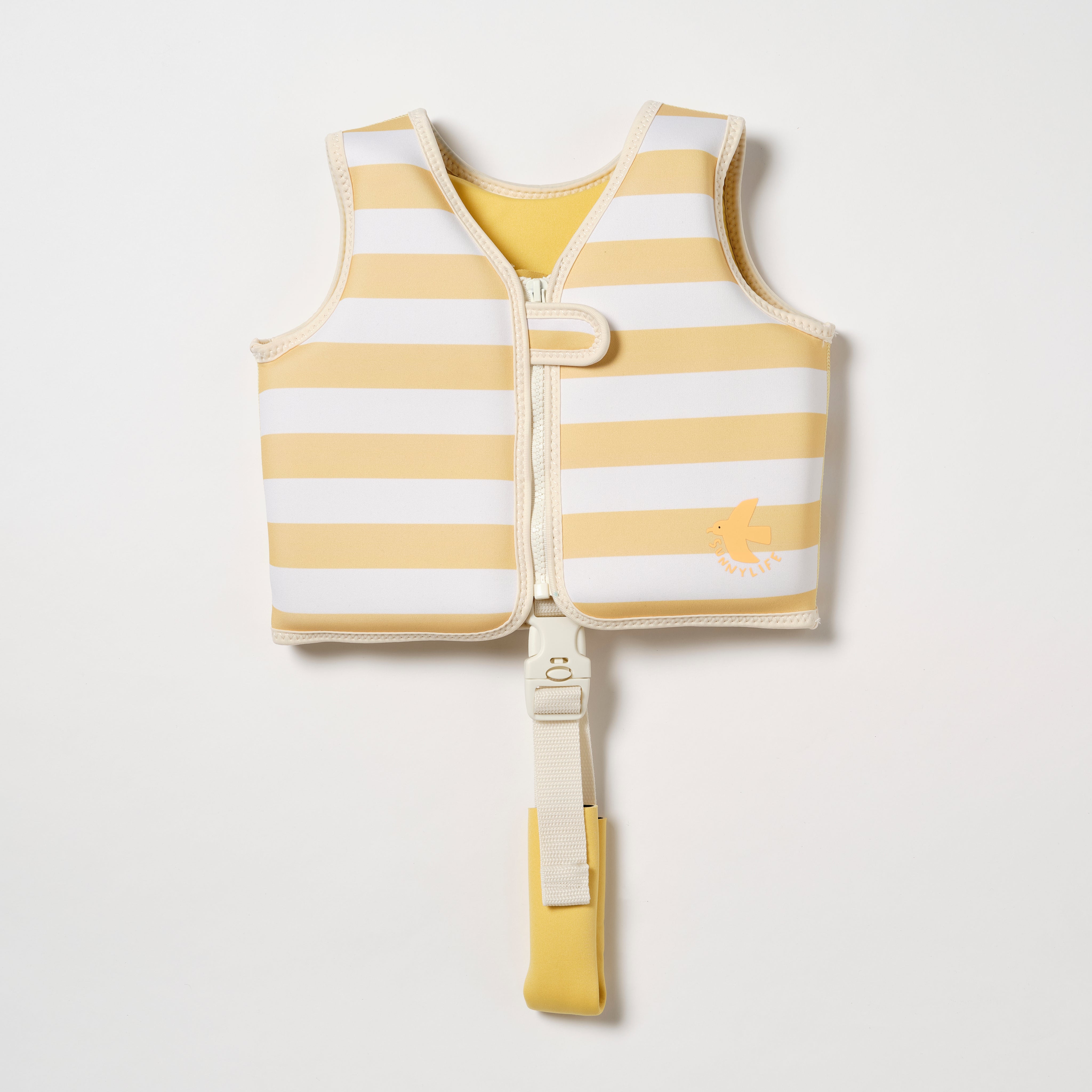SUNNYLiFE Kids Swim Vest Sid the Seagull Mustard Stripe