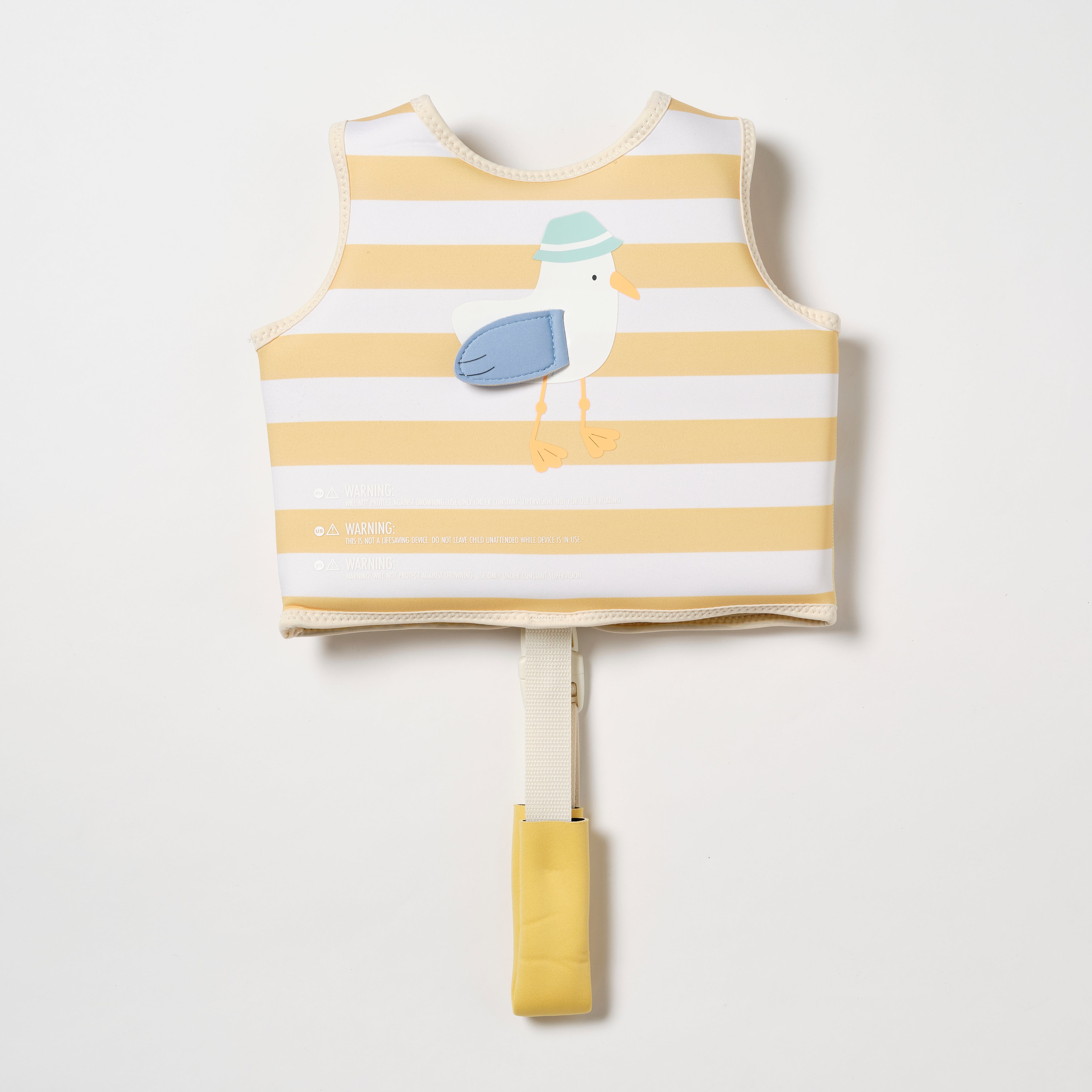 SUNNYLiFE Kids Swim Vest Sid the Seagull Mustard Stripe