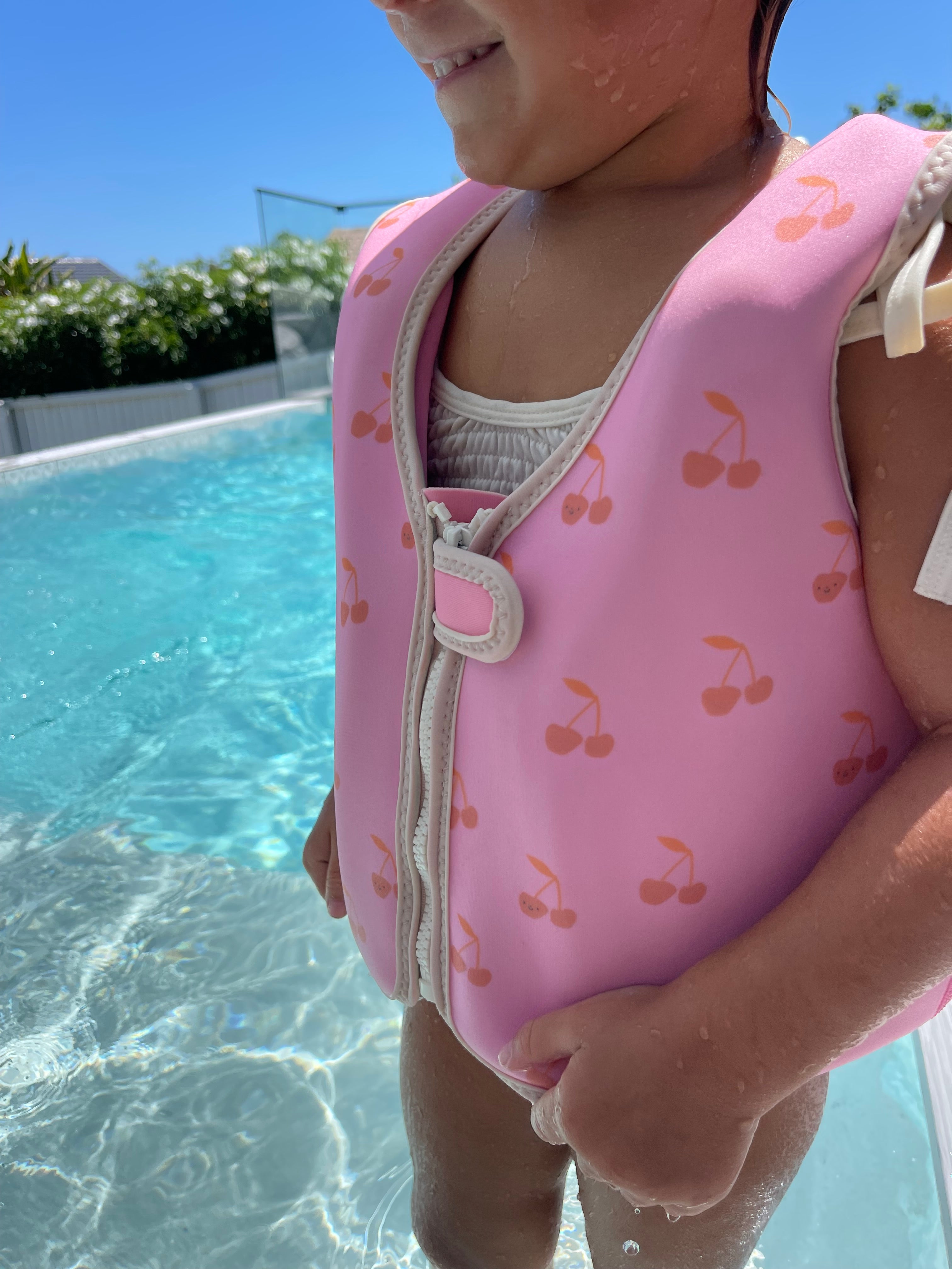 SUNNYLiFE Kids Swim Vest Cotton Candy Cherry