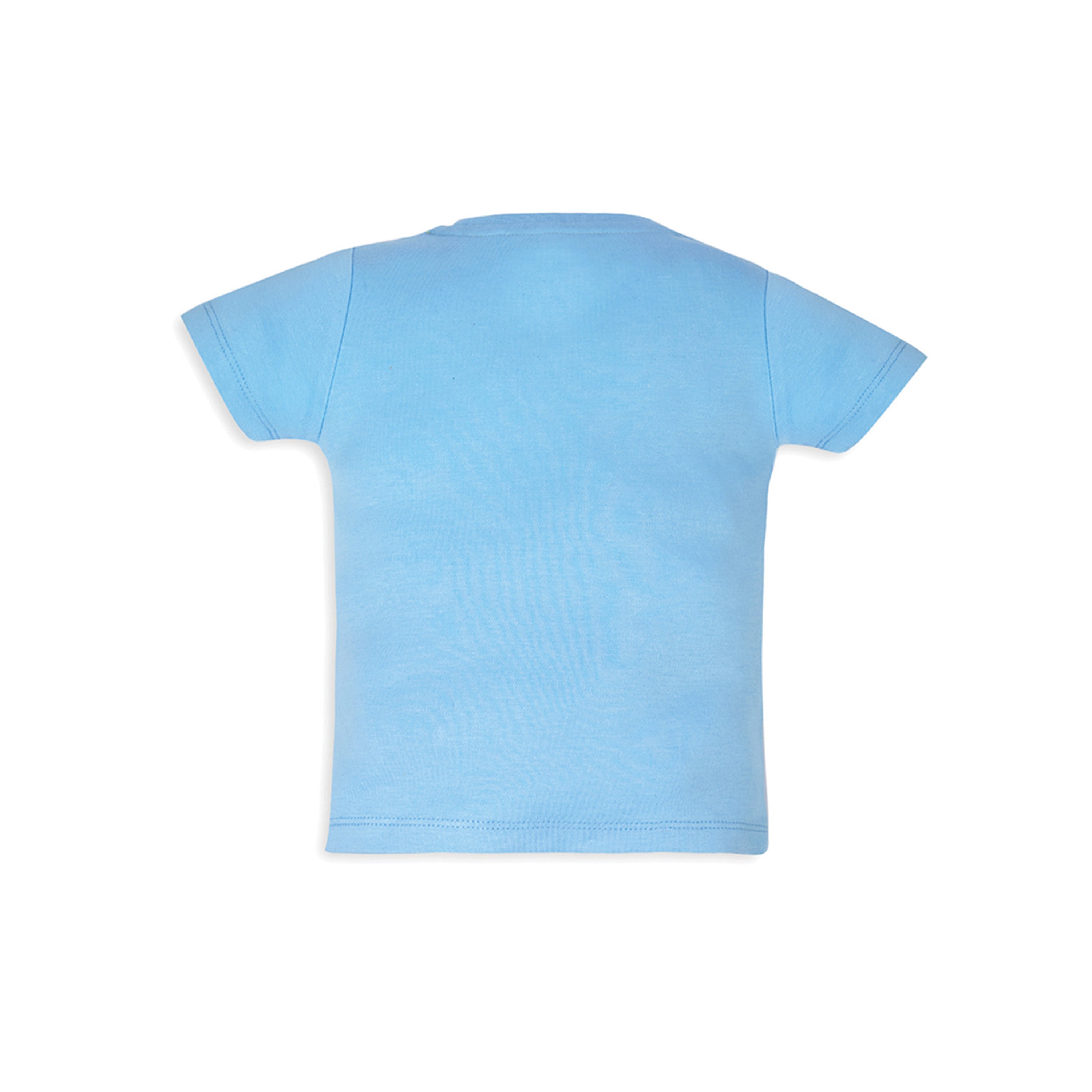 My Milestones Henley Front Open Bio-Wash Tee with Duck Print & Barnyard Print Joggers with Pockets - Blue & White