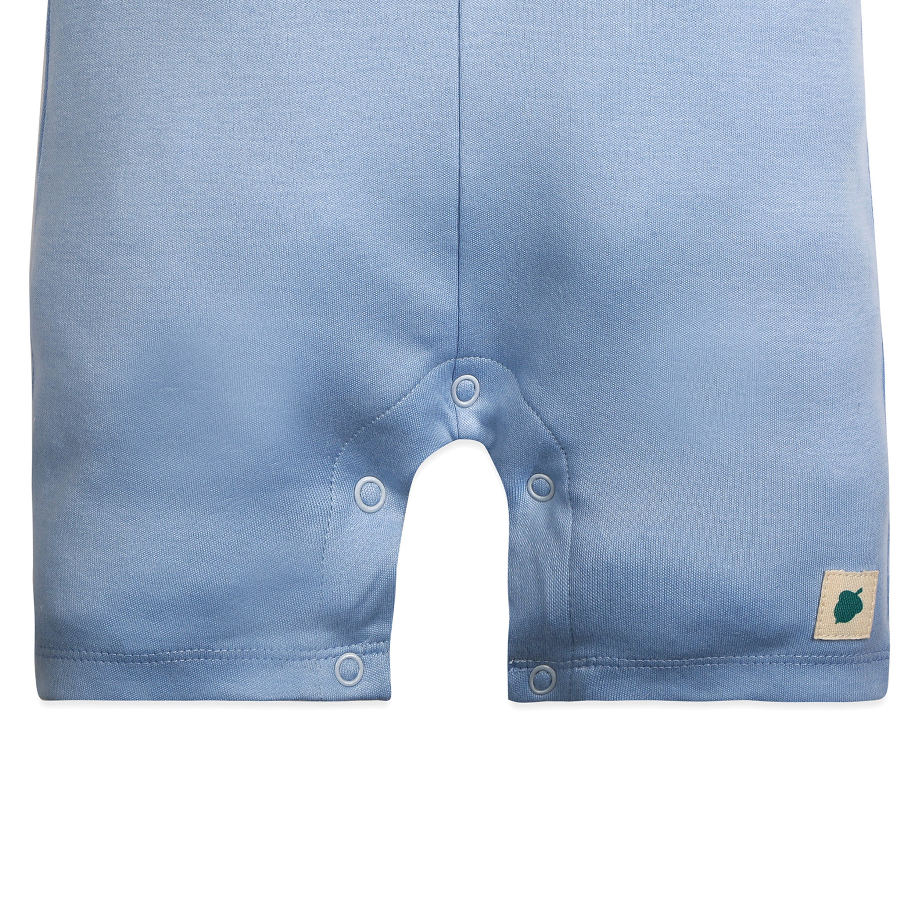 Baby Boy Dog Applique Dungaree With Short Sleeves Tee In Barnyard Print - Blue & White