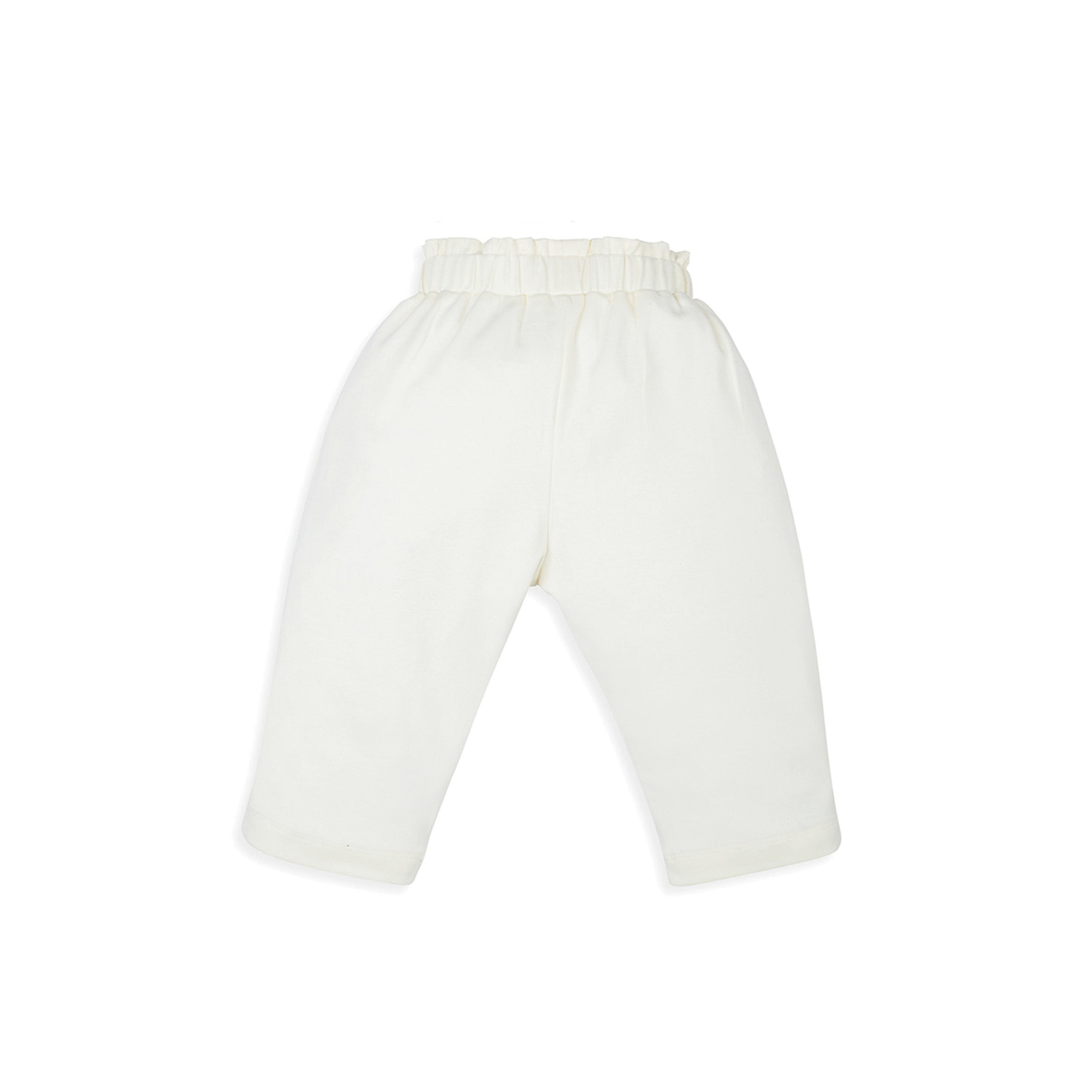 My Milestones Bio-Wash 100% Cotton Daffodil Ruffle Tee Jogger Co-ord Set - Yellow & Vanilla Ice