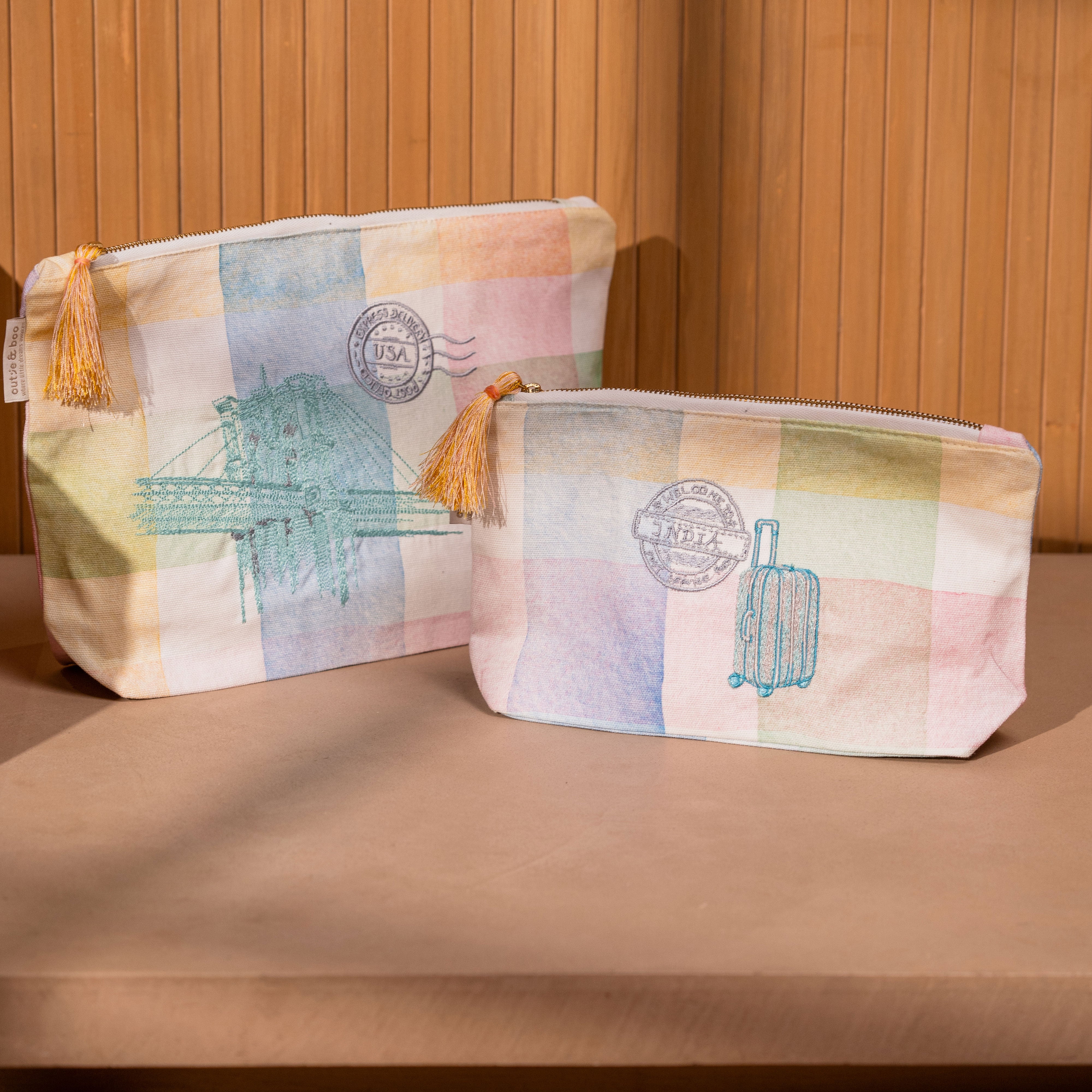 Passport To Wonderland Pouches (Set Of 2)