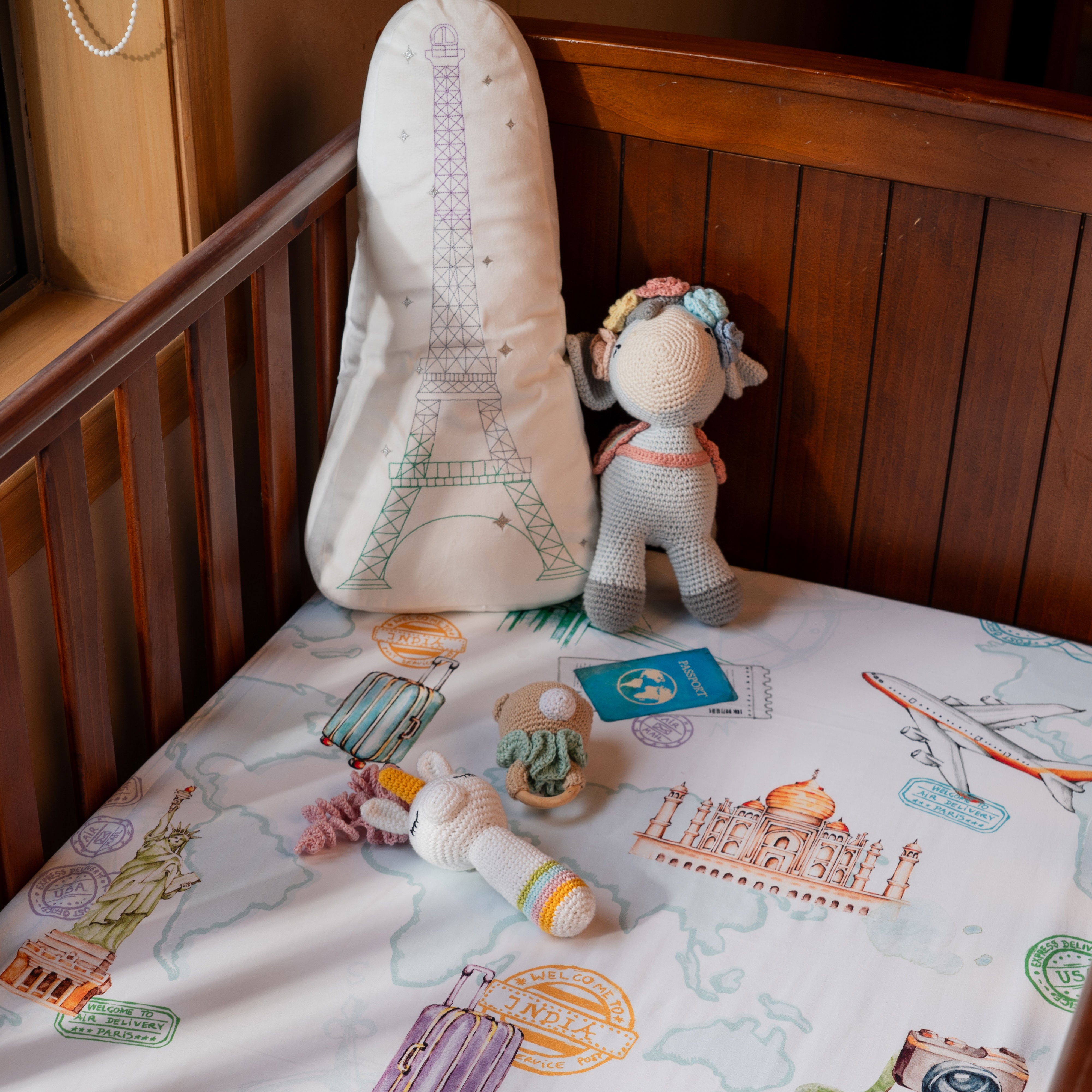 Passport To Wonderland Bed Sheet (Single/Double/King/Fitted/Crib)