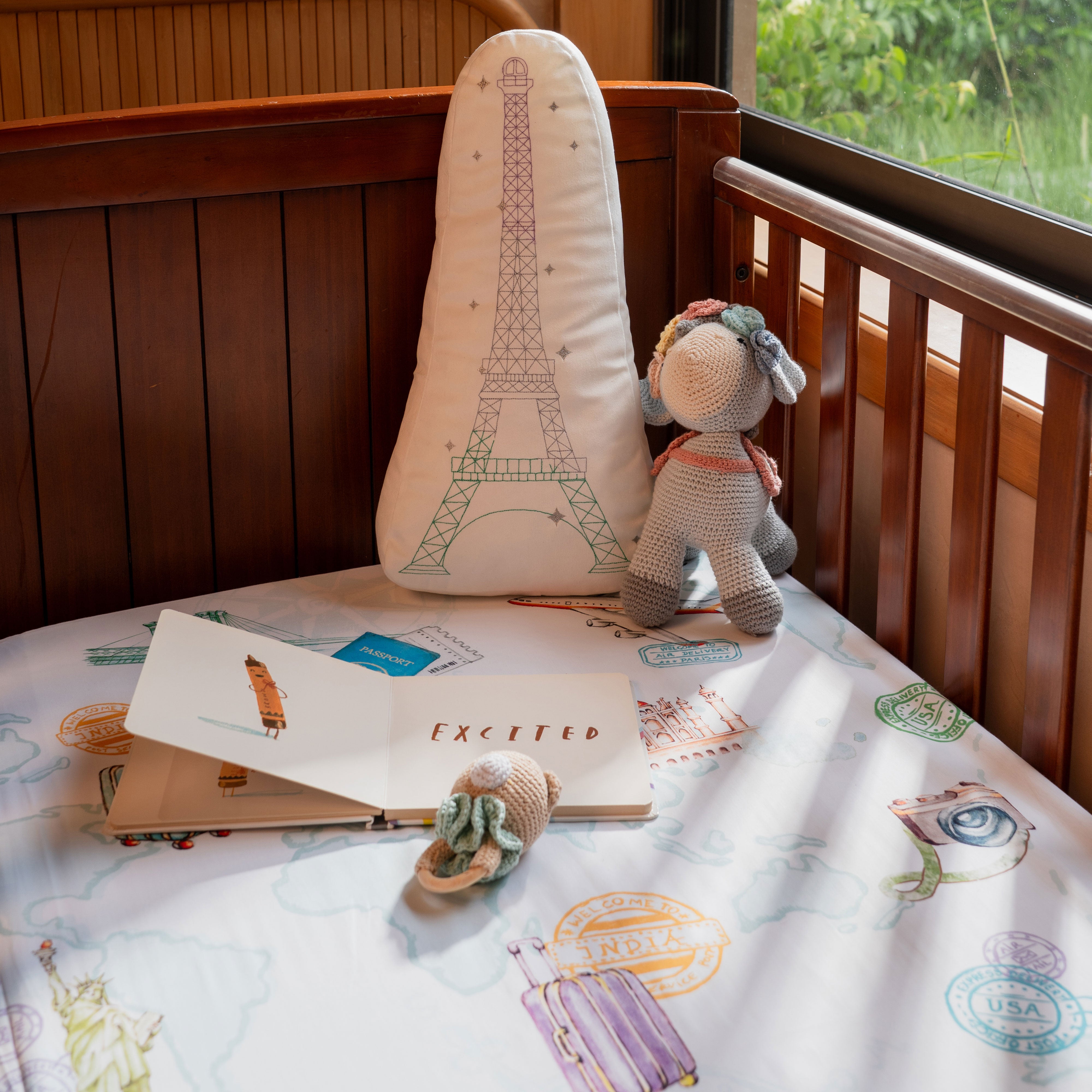 Passport To Wonderland Bed Sheet (Single/Double/King/Fitted/Crib)