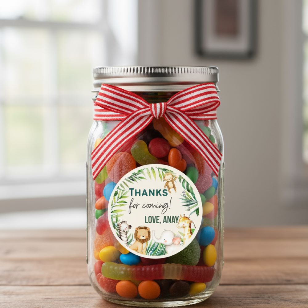 Personalised Round Thank You Label