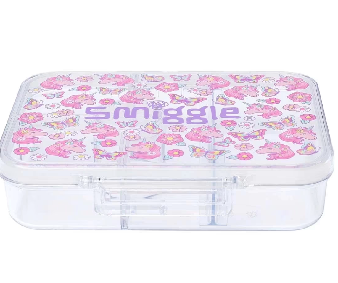 Smiggle Hey There Collection Lunchbox Graphic Pink
