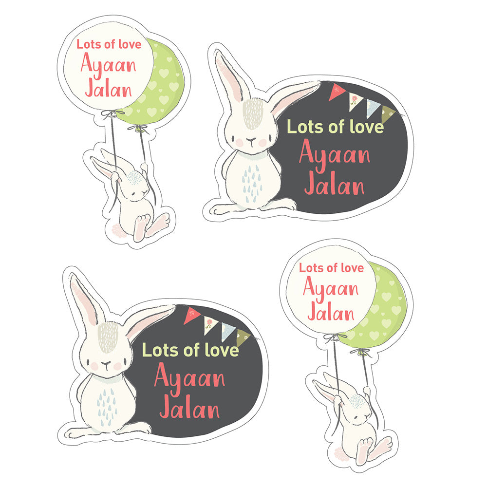 Personalised Gift Stickers -  Bunny, Set of 28