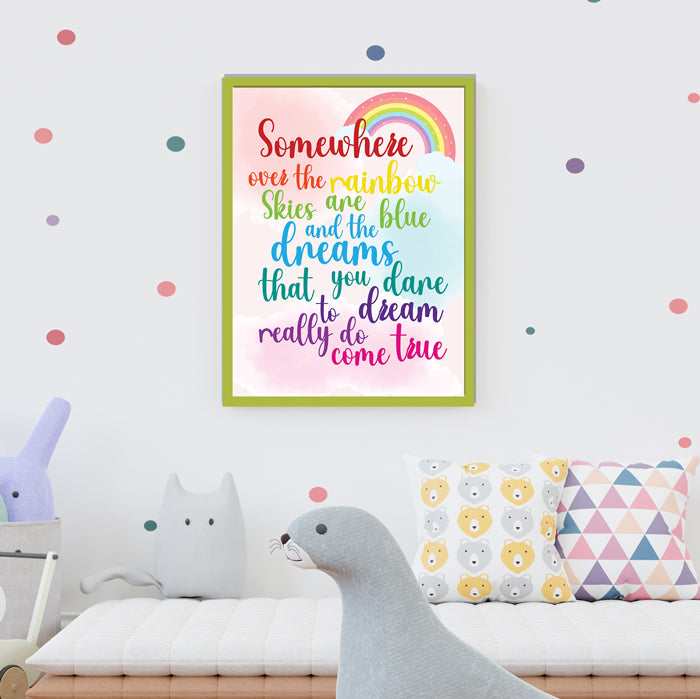 Somewhere Over The Rainbow Quote Wall Art