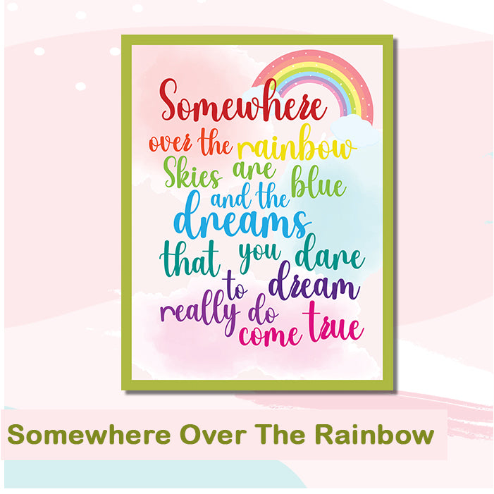 Somewhere Over The Rainbow Quote Wall Art