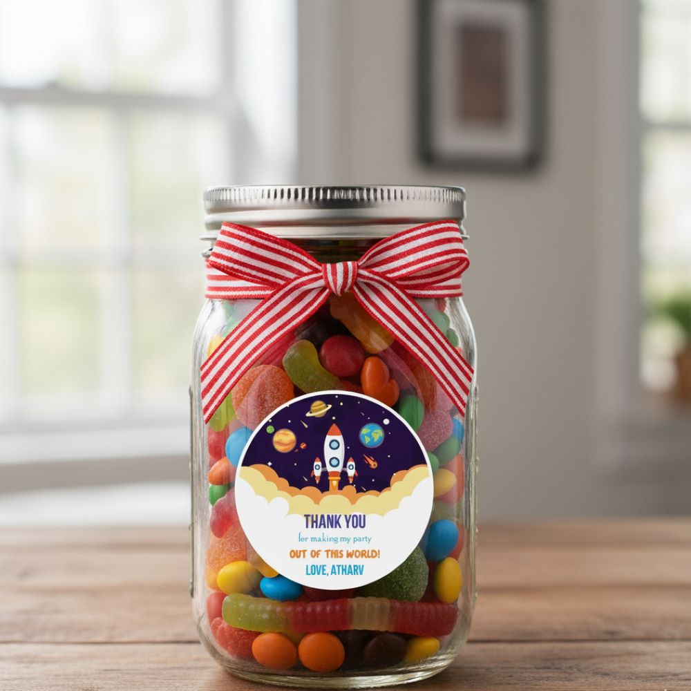 Personalised Round Thank You Label