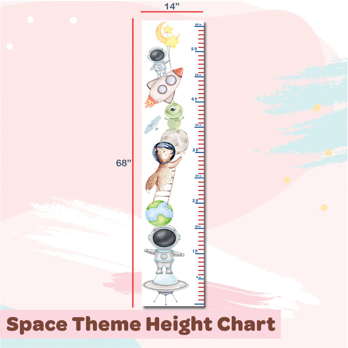 Outer Space Theme Height Chart Wall Sticker