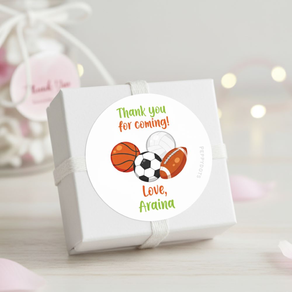 Personalised Round Thank You Label