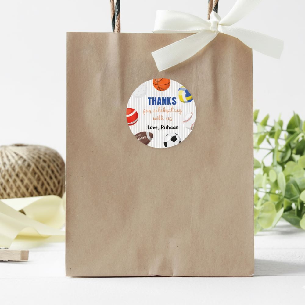 Personalised Round Thank You Label