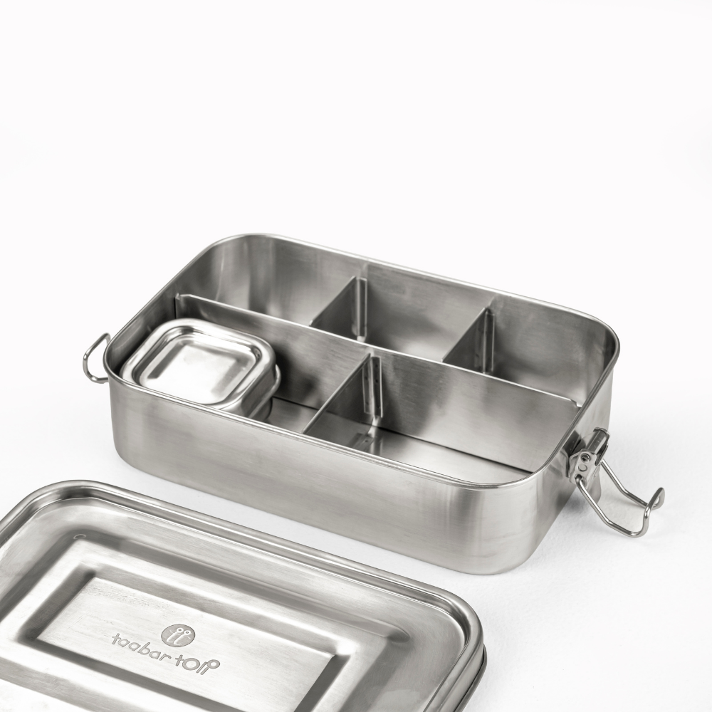 Stainless Steel 5 Section Bento Lunch Box With Dip Container