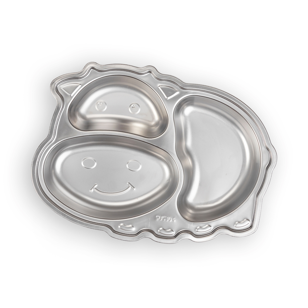 Stainless Steel Cow Lunch Plate