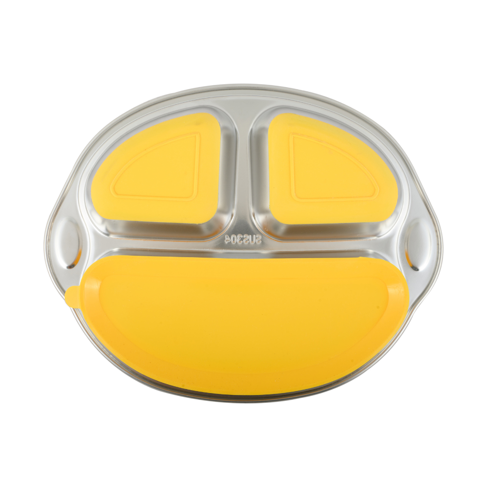 Stainless Steel Monkey Lunch Plate With Silicone Suction
