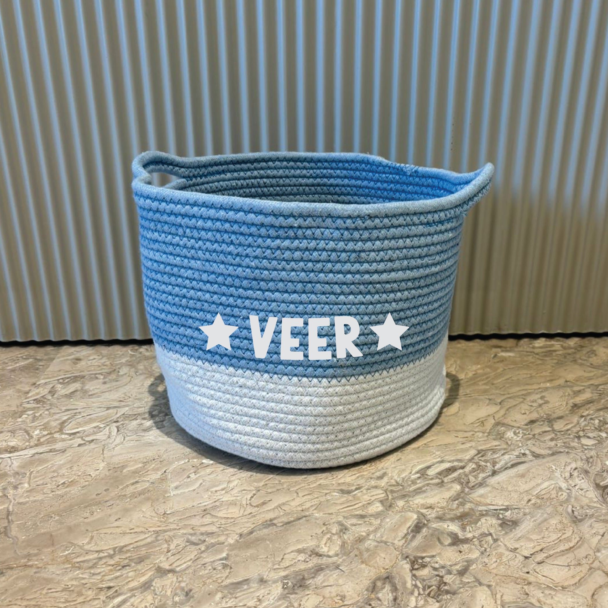 Personalised Storage Basket - Small, Blue <br> CLEARANCE SALE