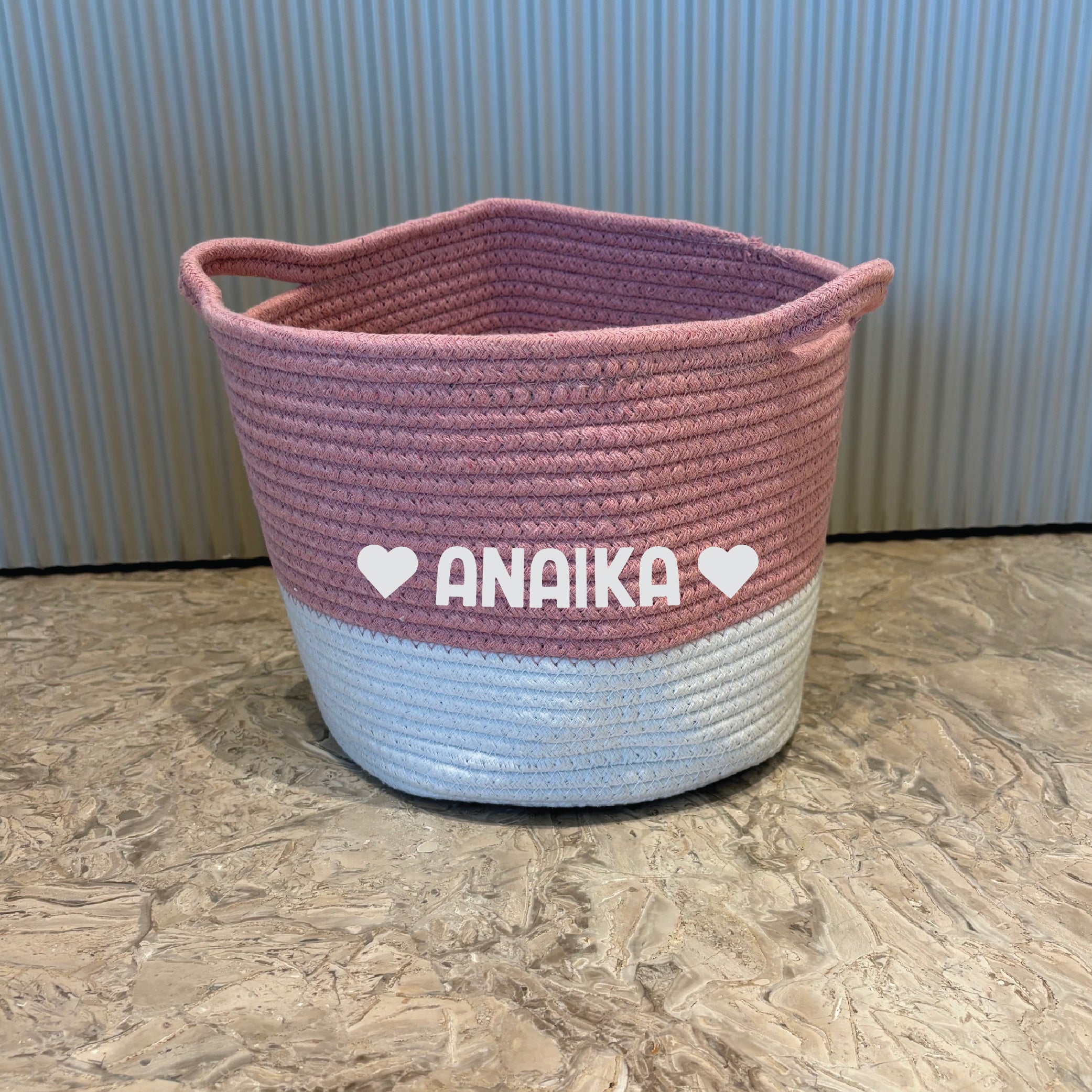 Personalised Storage Basket - Small, Pink <br> CLEARANCE SALE