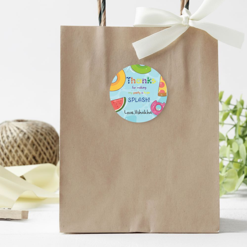 Personalised Round Thank You Label
