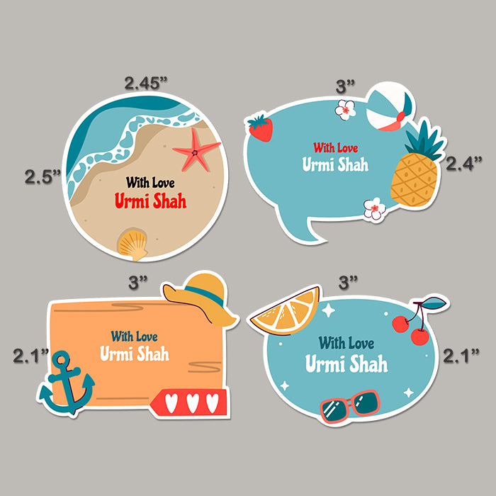 Adorable Personalised Gift Sticker - Summer - Set of 40