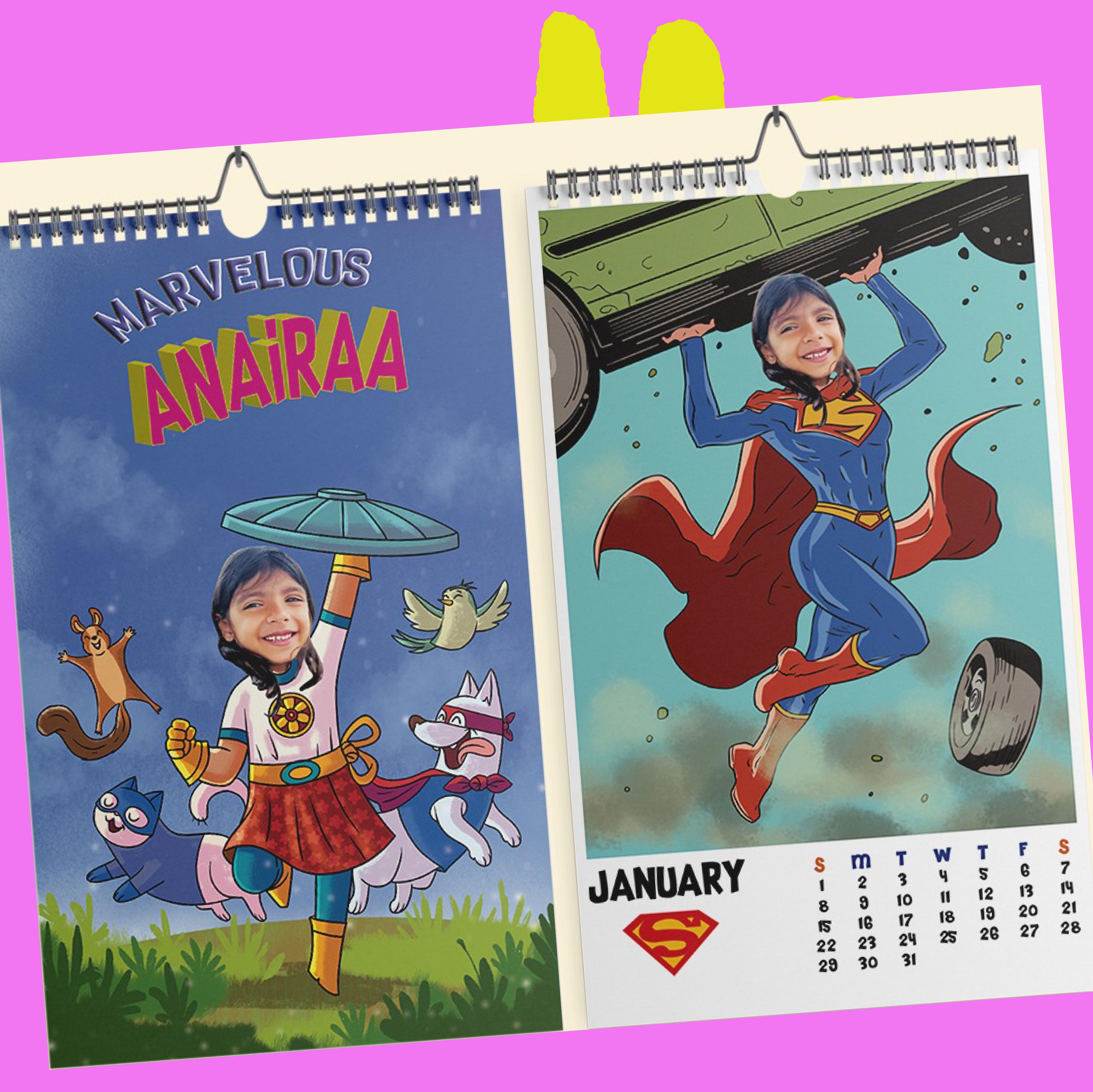 Superhero Calendar - Girls