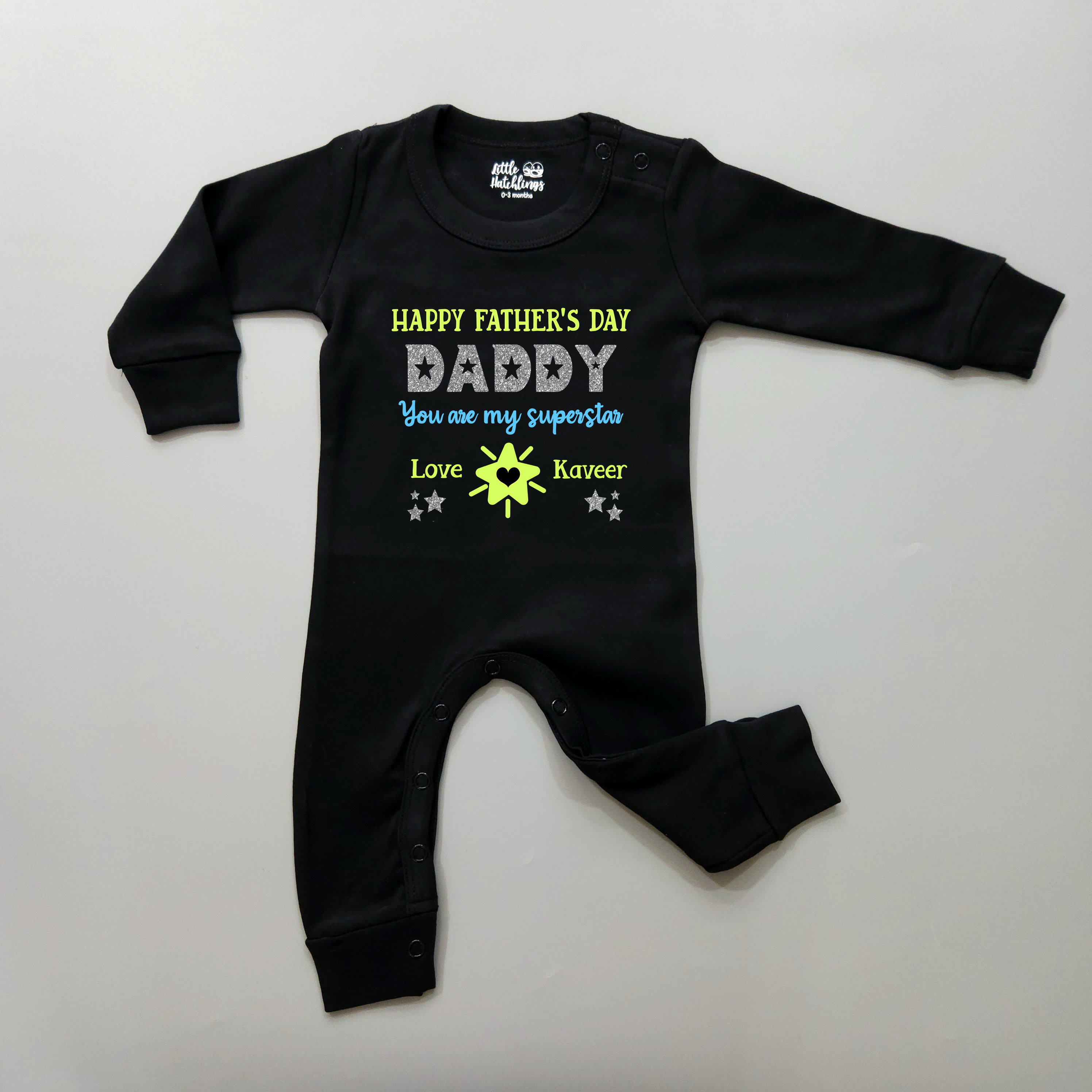 Daddy You're My Superstar - Father's Day Black Onesie / Romper / Tshirt