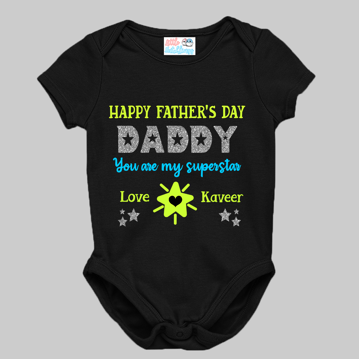 Daddy You're My Superstar - Father's Day Black Onesie / Romper / Tshirt