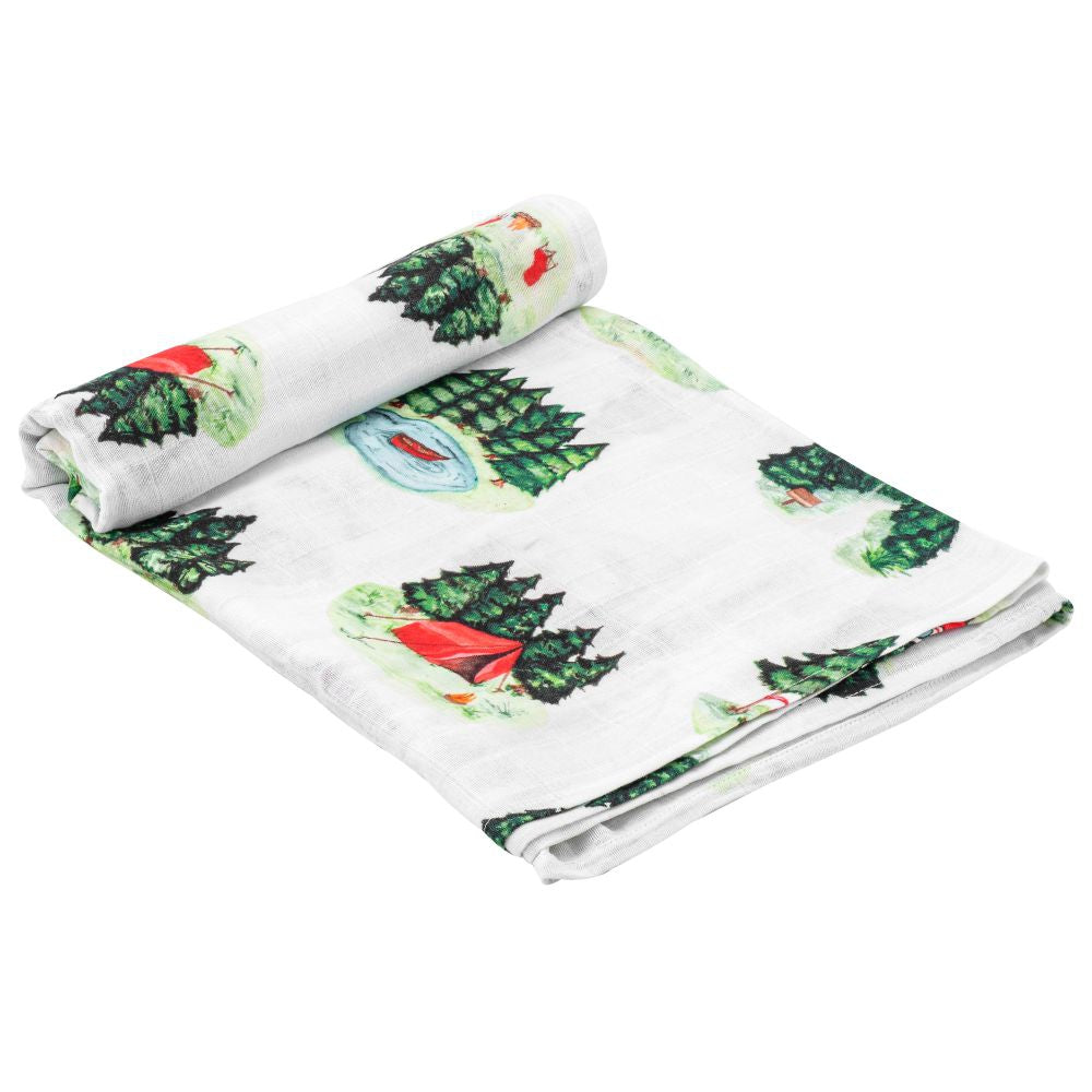 Theoni 100% organic cotton muslin swaddles - Little Camper