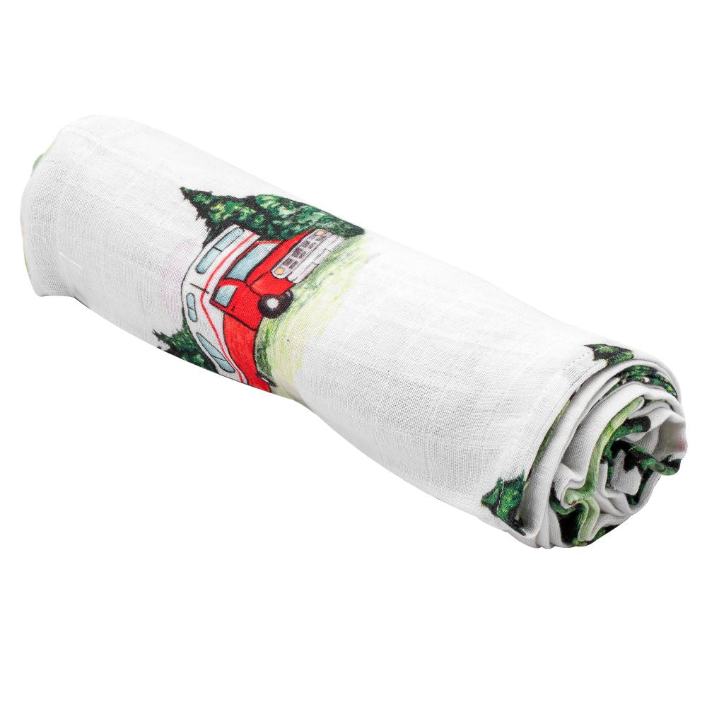 Theoni 100% organic cotton muslin swaddles - Little Camper