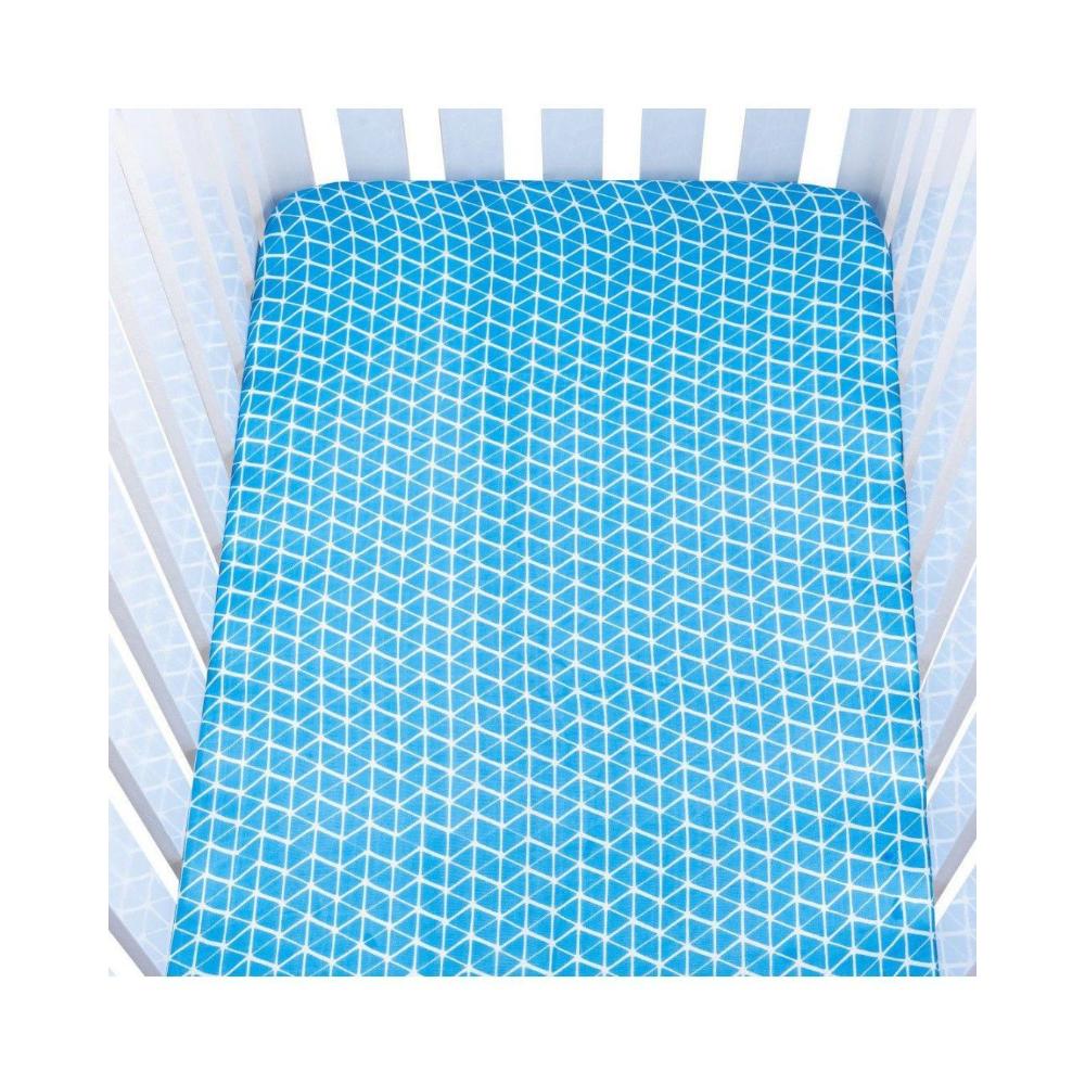 Theoni Aztec Blue Fitted Crib Sheet 100% Organic Cotton Muslin Cot Sheet,  Super Soft, Breathable, Smooth, Absorbent, Twill Fabric For Infants,