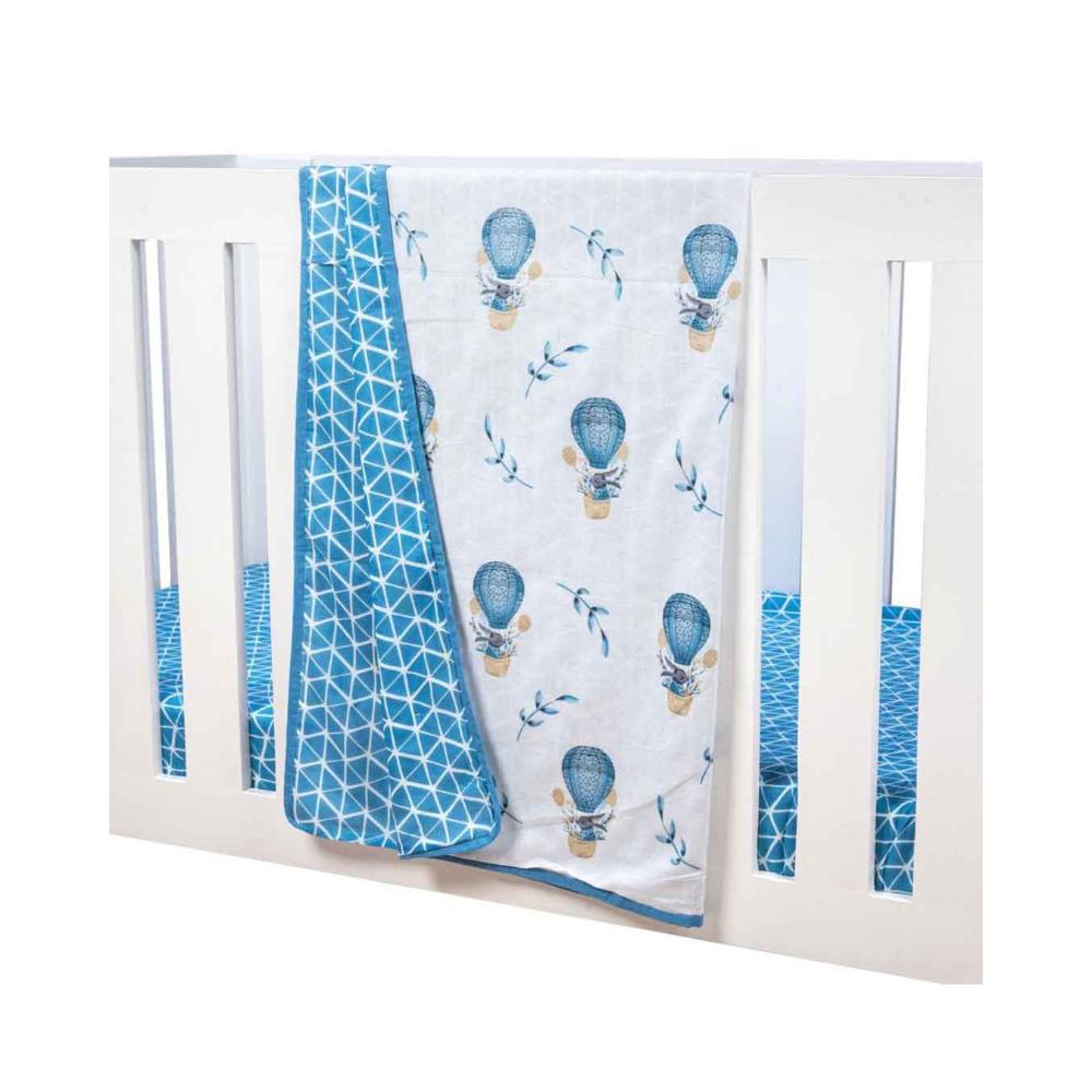 Theoni Organic Cotton Mal Dohar Receiving Blankets - Cappadocia Dreams Blue