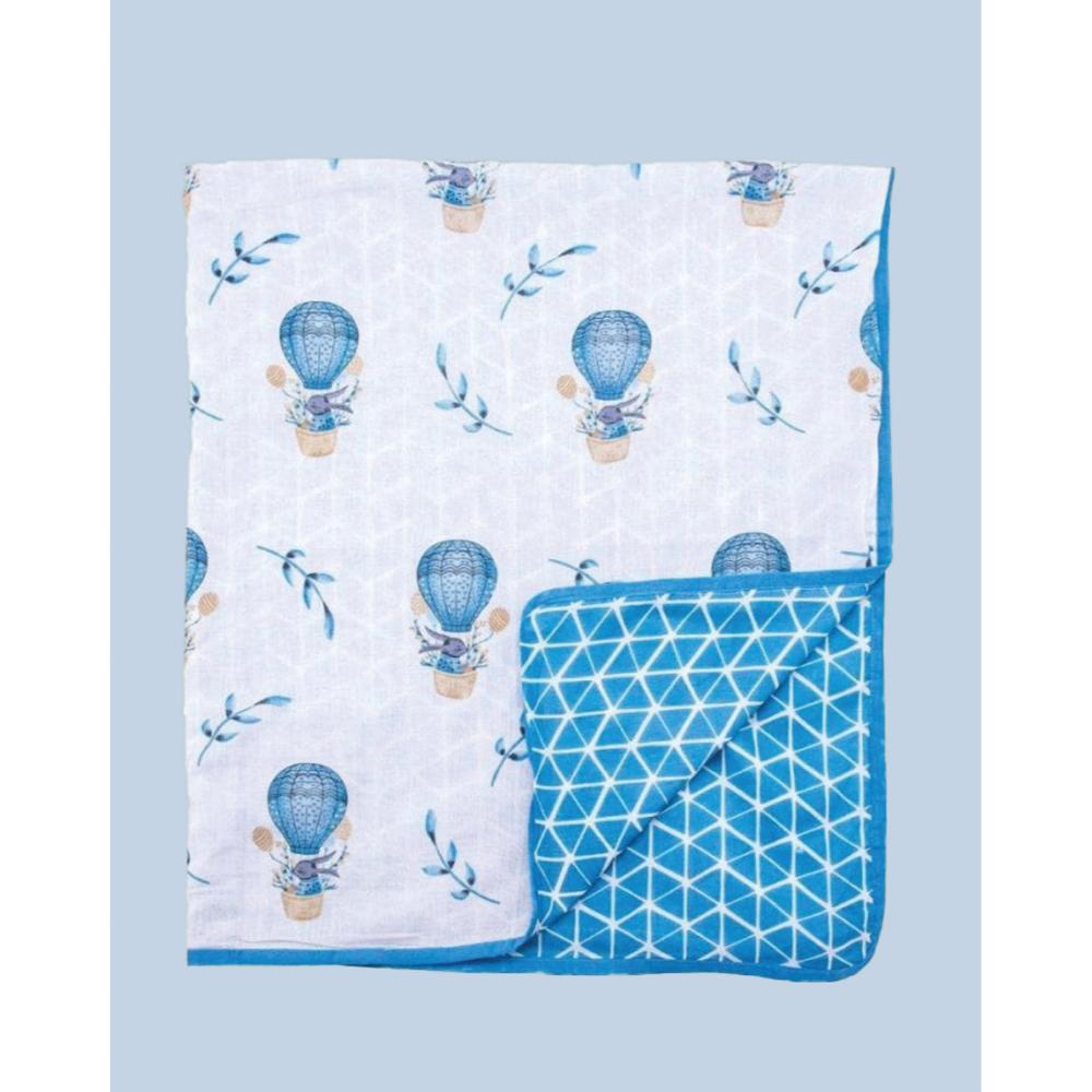 Theoni Organic Cotton Mal Dohar Receiving Blankets - Cappadocia Dreams Blue